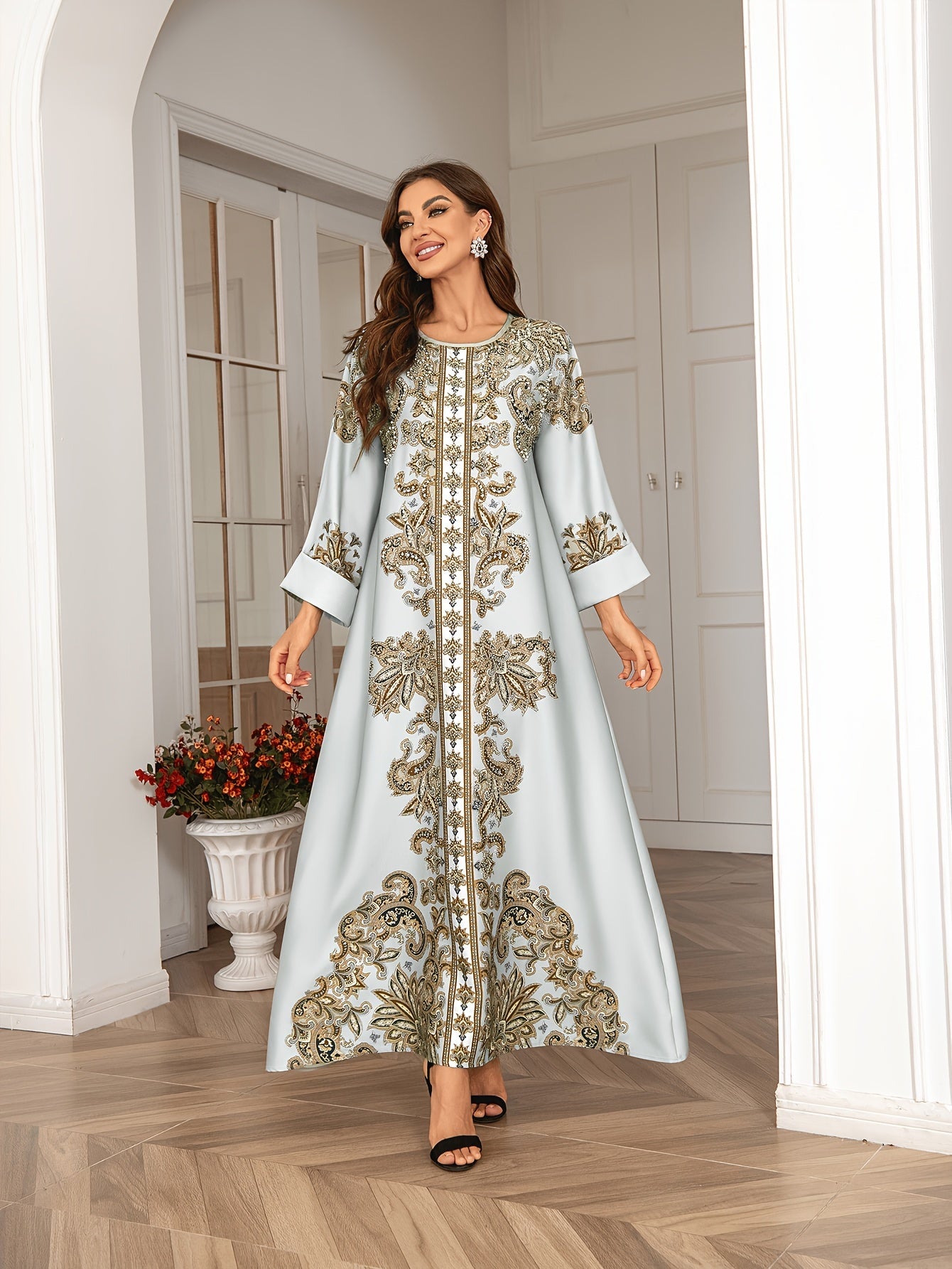 Women's Middle Eastern Abaya Jellabiya Dress -/MH