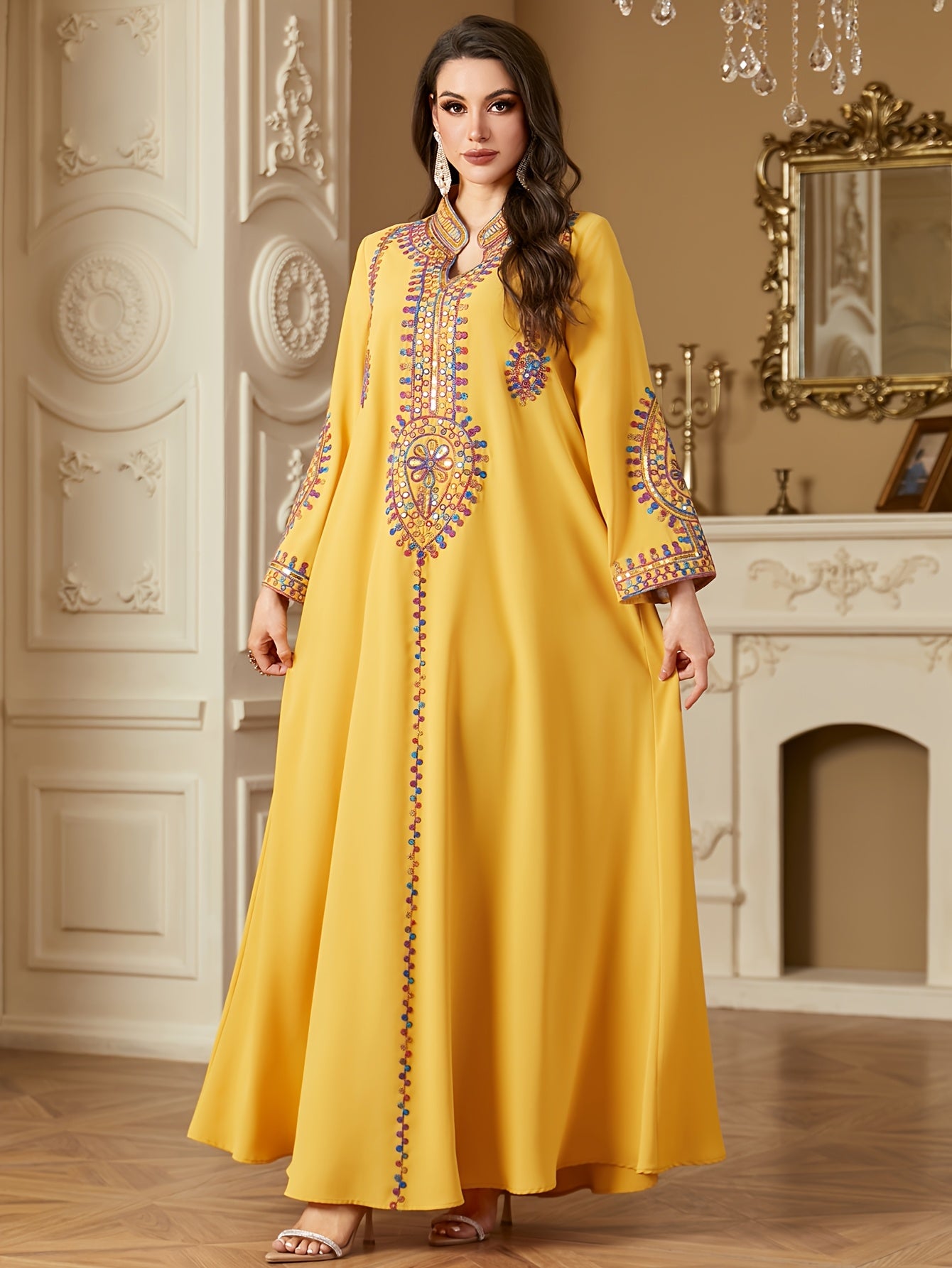 Elegant Long Sleeve Maxi Dress ./MH