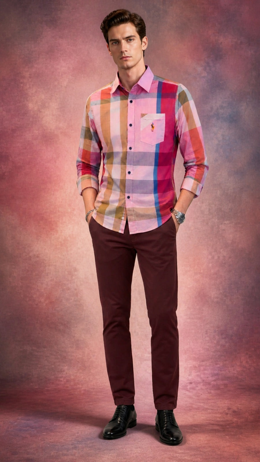 Men’s Premium Cotton Shirt & Slim-Fit Chino Sets – Modern Casual Coordinates | Sizes S/32"-XL/38" | MH