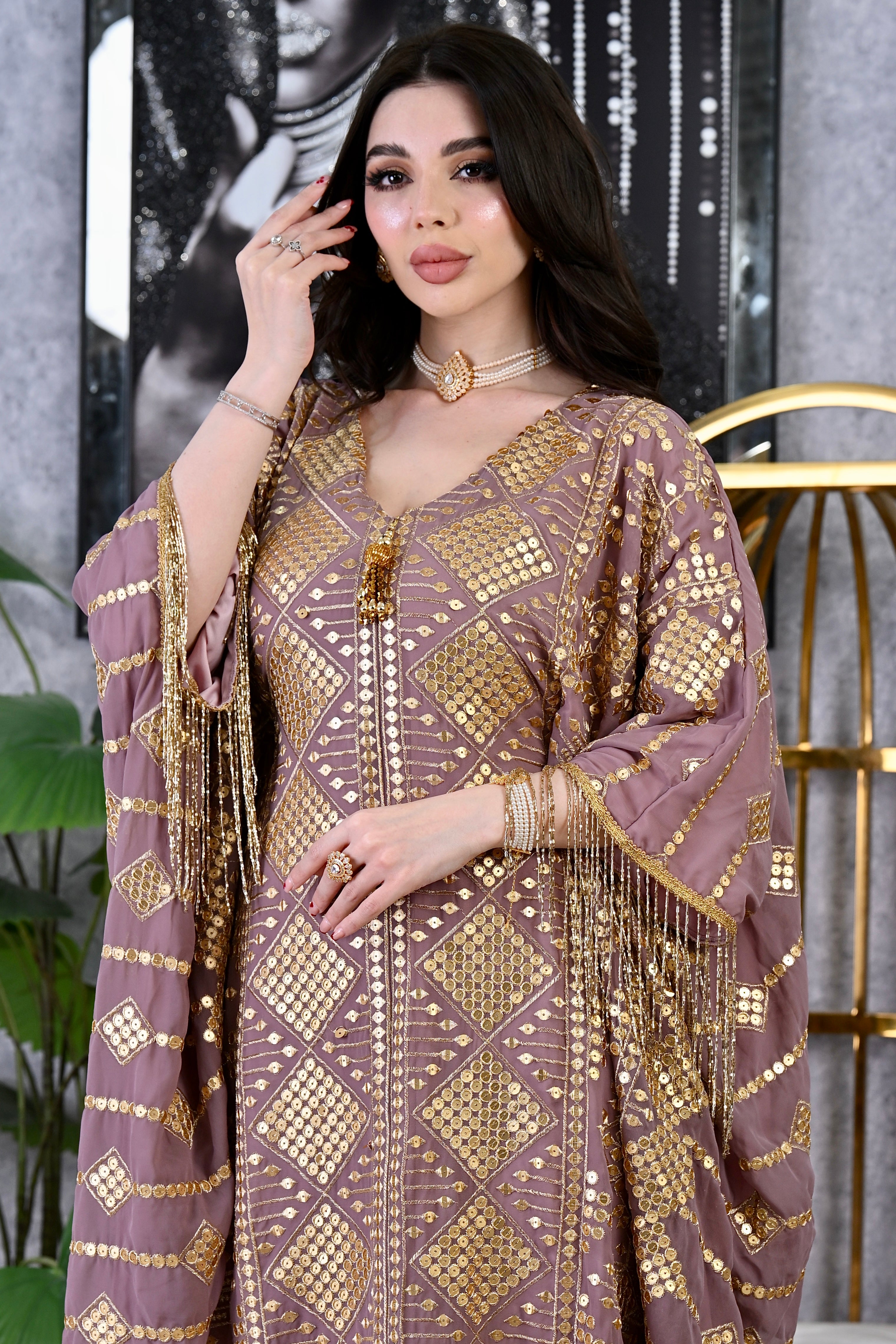Elite Royal Embroidered Kaftan Gown – Luxury Hand-Crafted Evening Dress | 4 Colors | Sizes M-XXL | MH