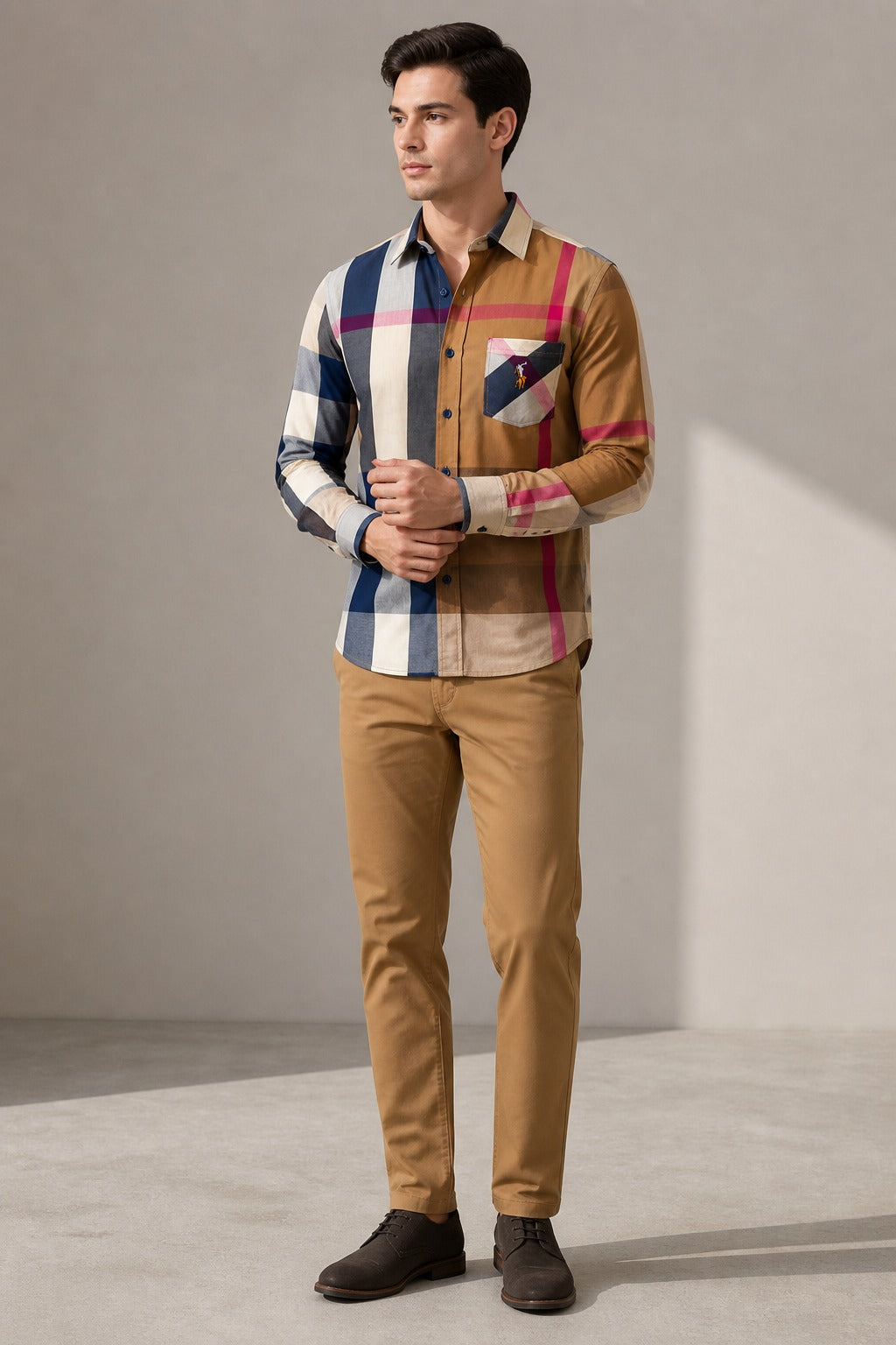 Men’s Premium Cotton Shirt & Slim-Fit Chino Sets – Modern Casual Coordinates | Sizes S/32"-XL/38" | MH