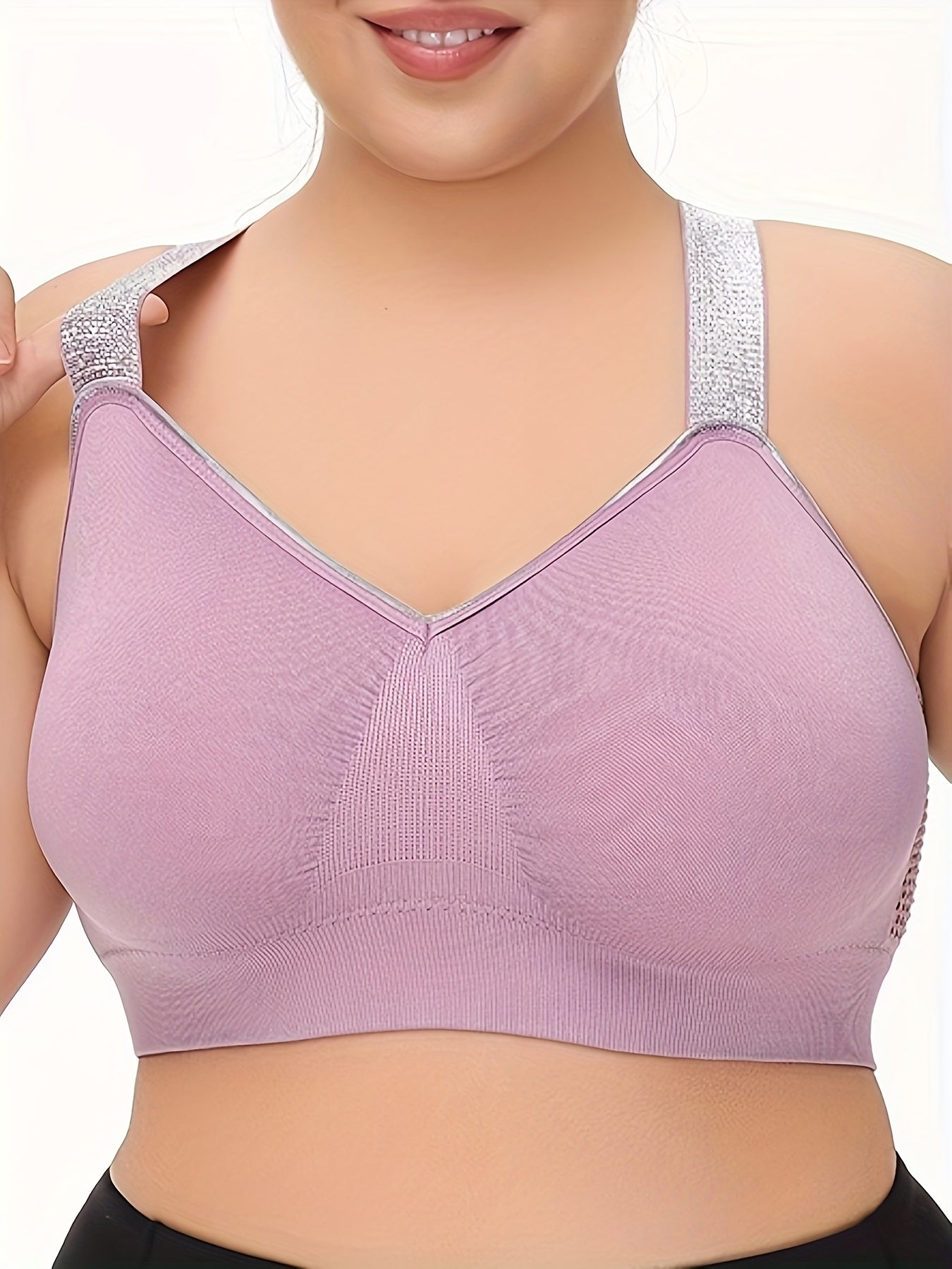 Middle Eastern Summer Thin Silvery Contrast High-End Bra Plus ./MH