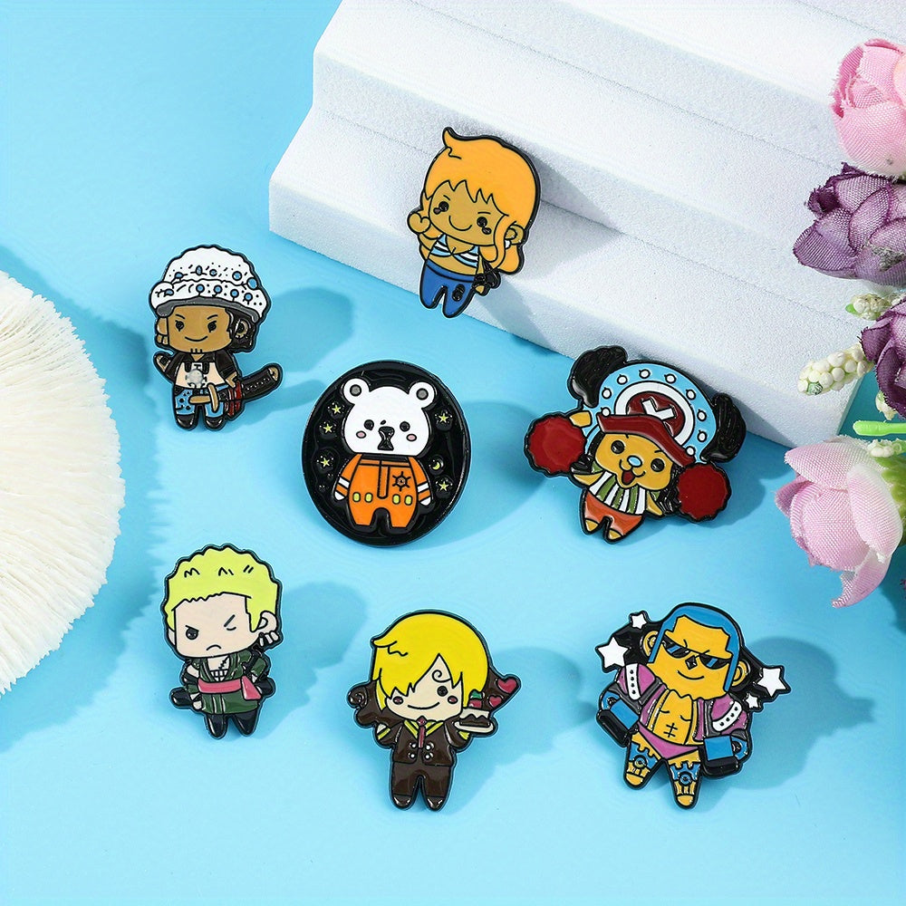 1pc New Cartoon Character Brooch Creative Little Boy Little Girl Enamel Brooch Metal Paint Badge Backpack Clothing Jewelry Wallet Pendant Holiday Gift