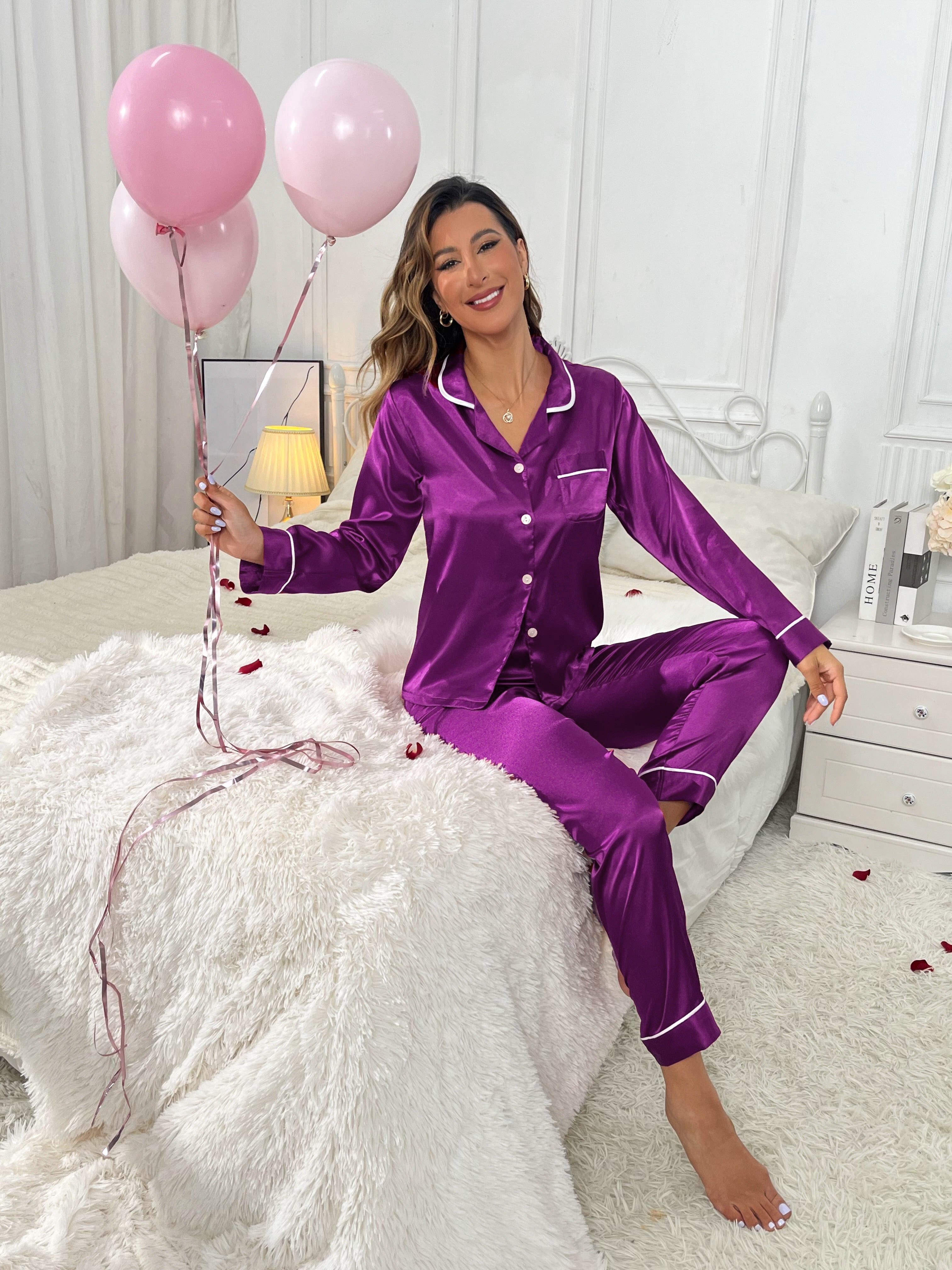 Luxurious Satin Pajama Set for Women .