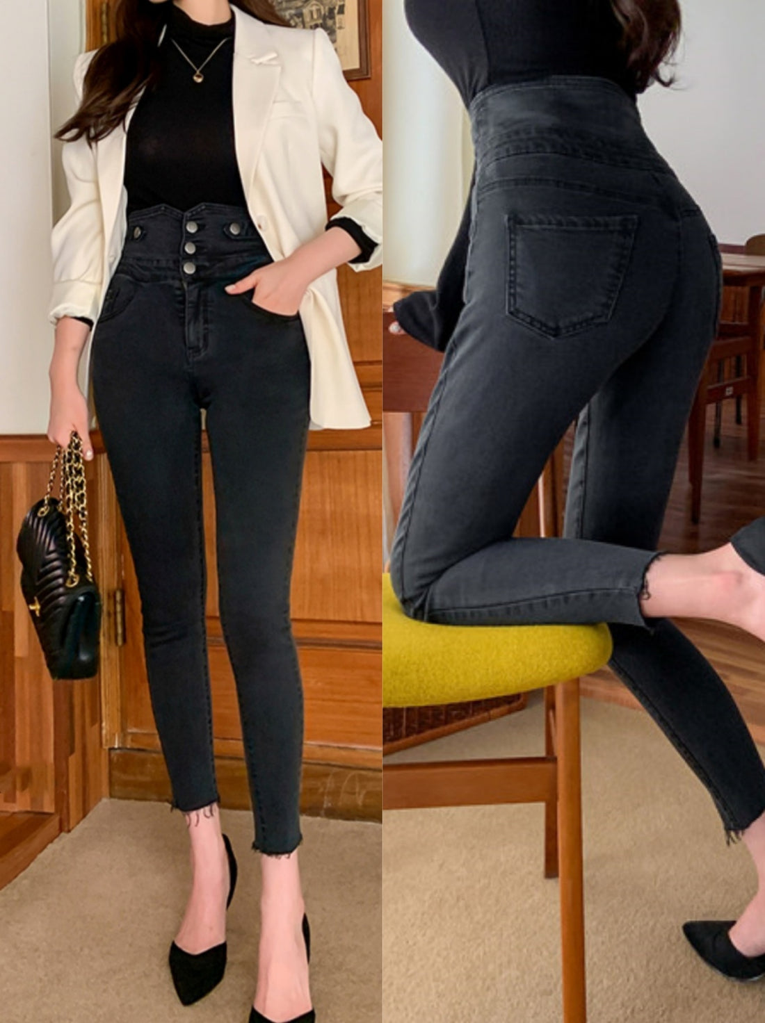 Women's High-Waisted Stretch Skinny Jeans../MH