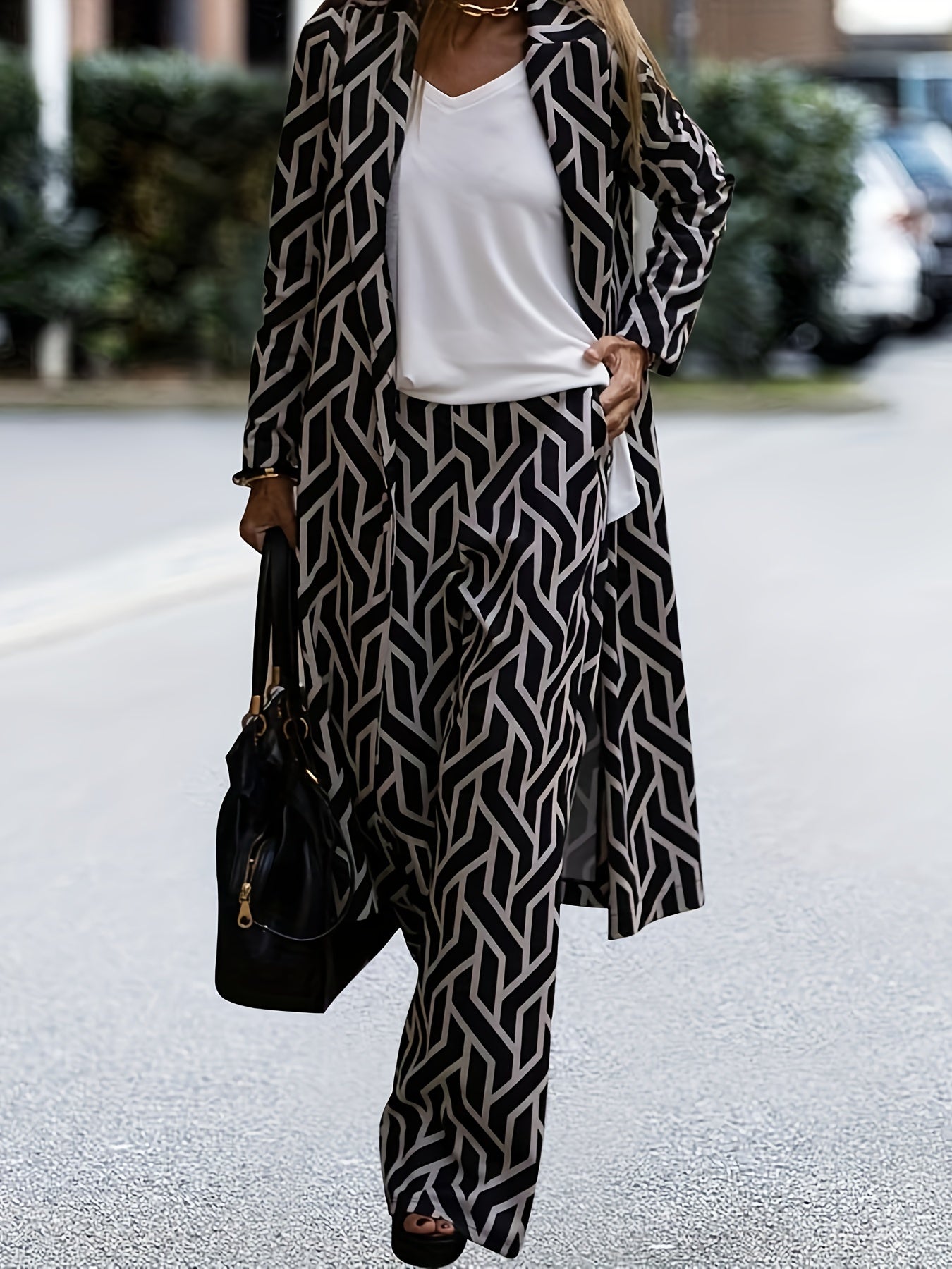 Plus Size Casual Outfits Two Piece Set, Women's.