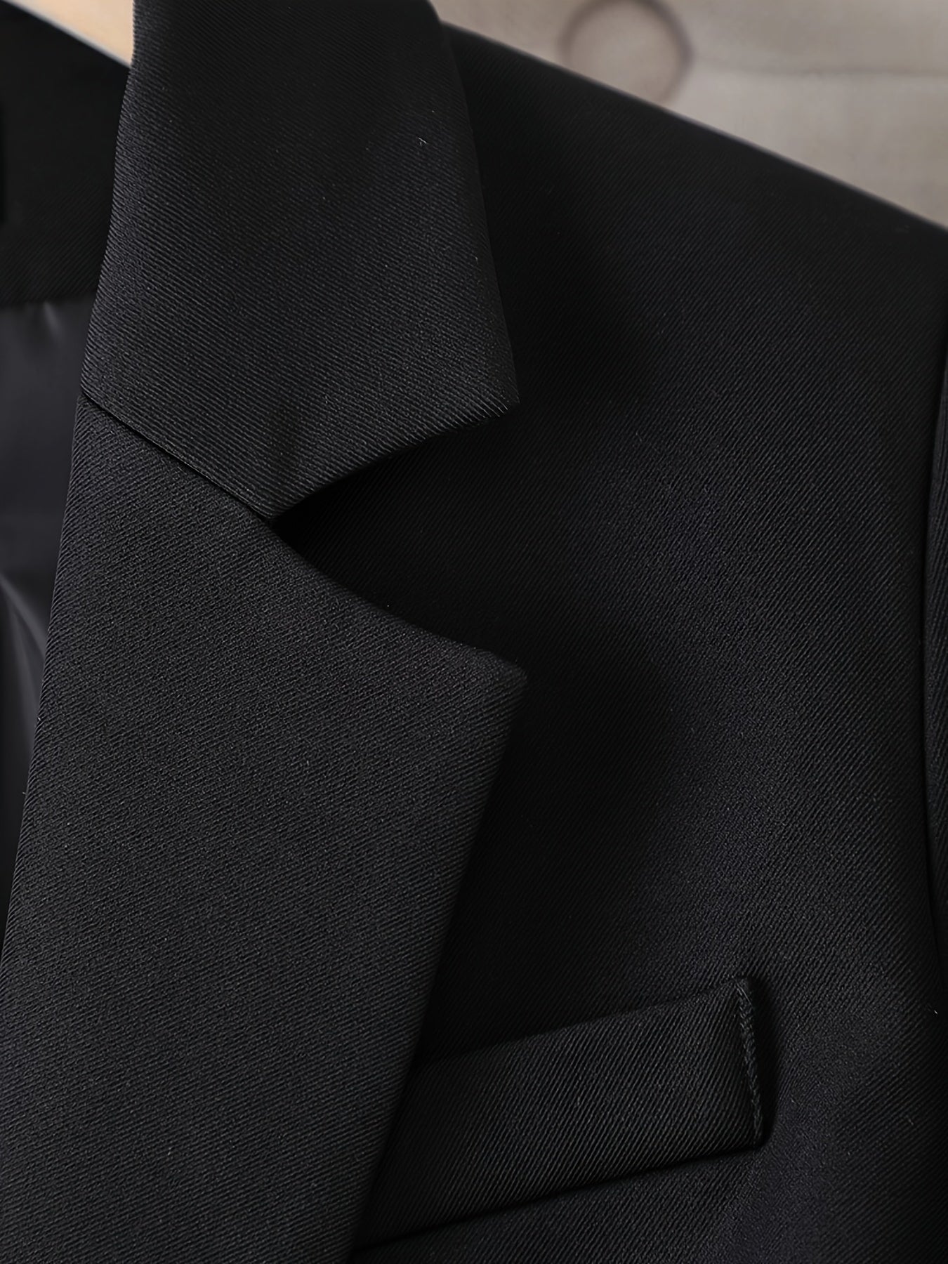 Notched Collar Button Front Blazer, Elegant Long Sleeve Blazer .