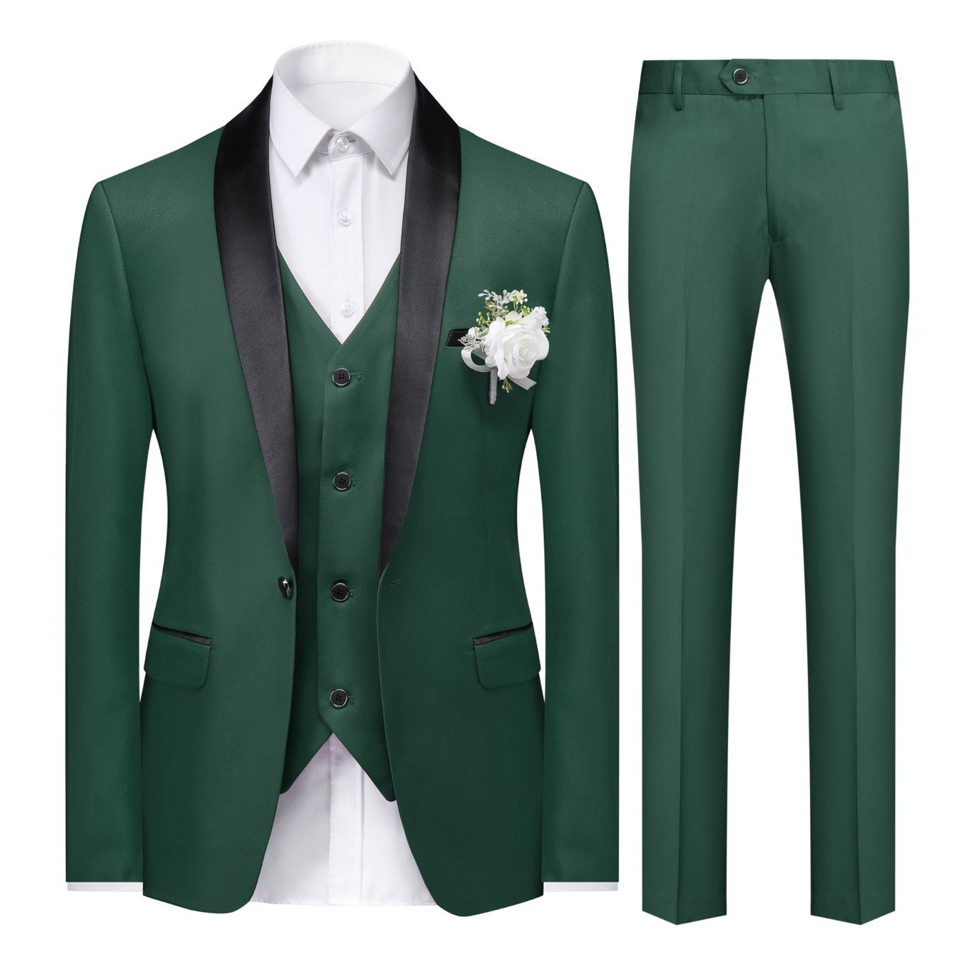 3-Piece Men's Suit Set - Single-Breasted Blazer.