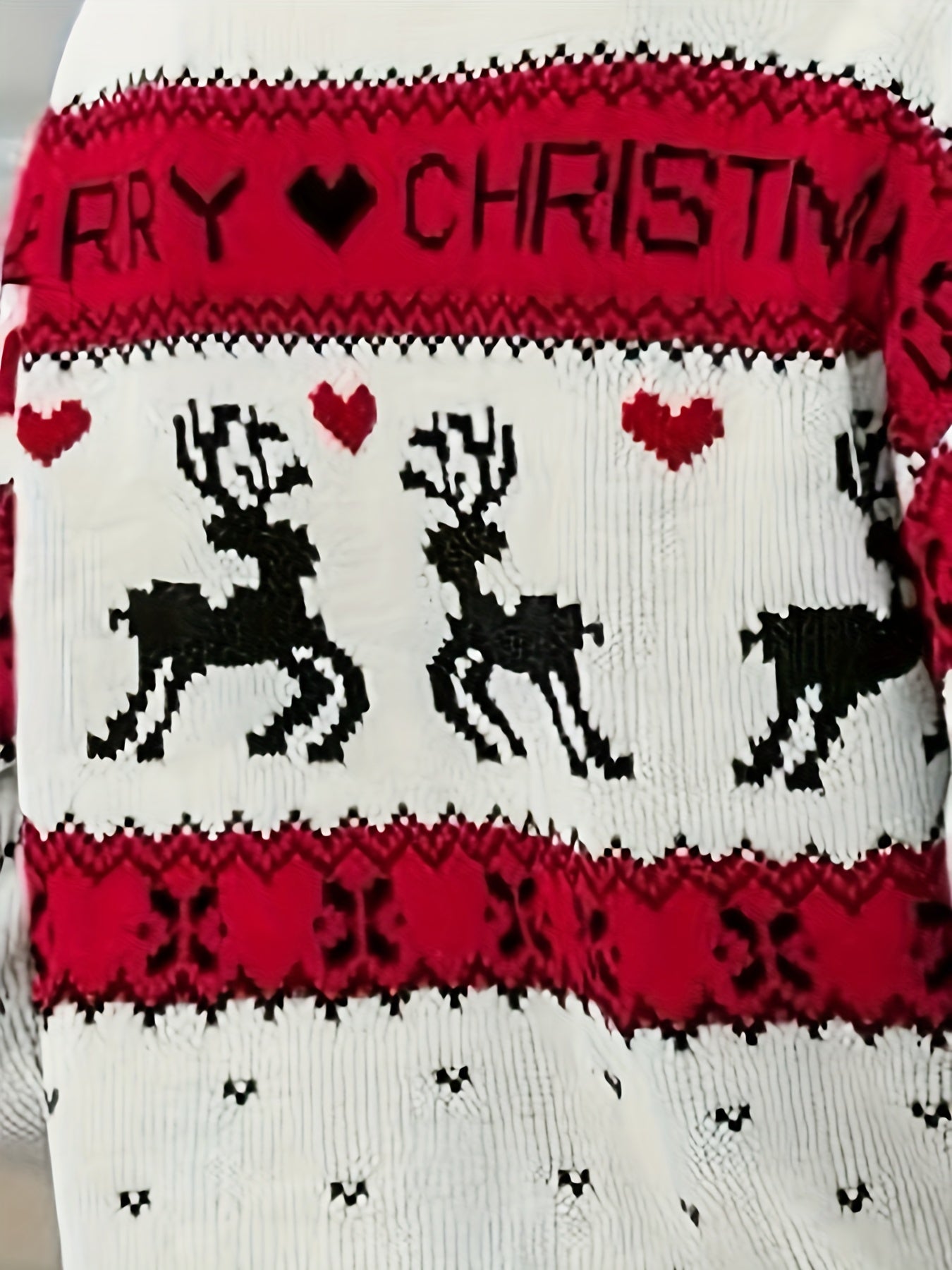 Christmas Pattern Crew Neck Sweater, Casual Long Sleeve Sweater For Fall & Winter,