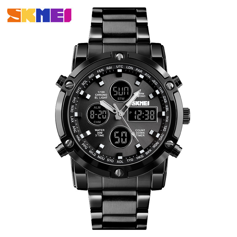 SKMEI New Men Sport Fashion Watch Quartz Stopwatch Dual Display.
