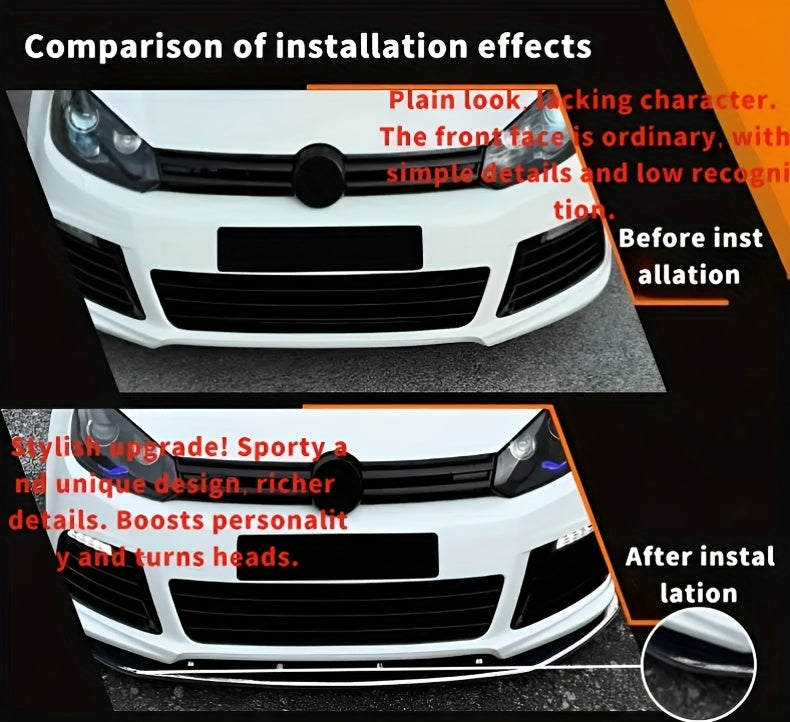 Carbon Fiber Texture Front Lip Spoiler for VOLKSWAGEN Golf MK6R 2008-2012