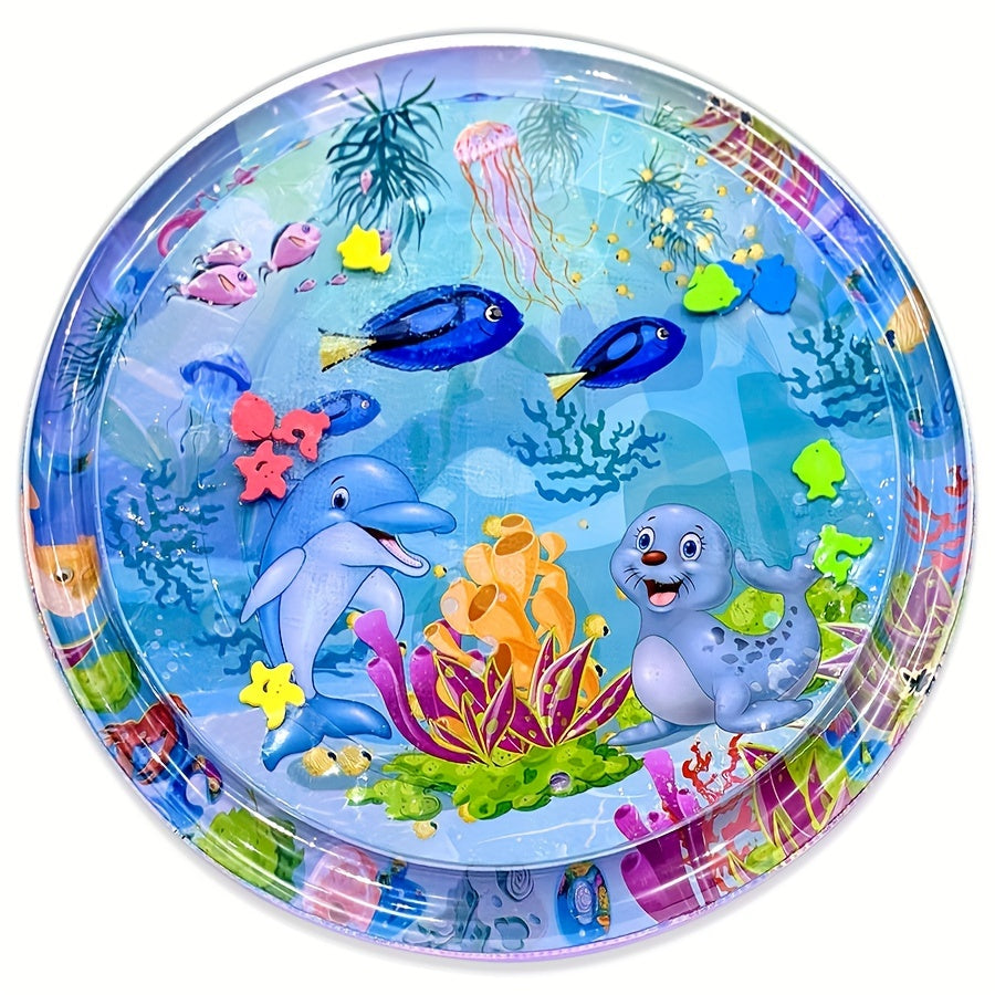 1pc 100cm/39.4in Ocean Themed Patty Water Mat, Crawling Mat, Game Pad, Tummy Time Water Play Mat, Halloween Gift Christmas, Halloween, Thanksgiving Day Gift