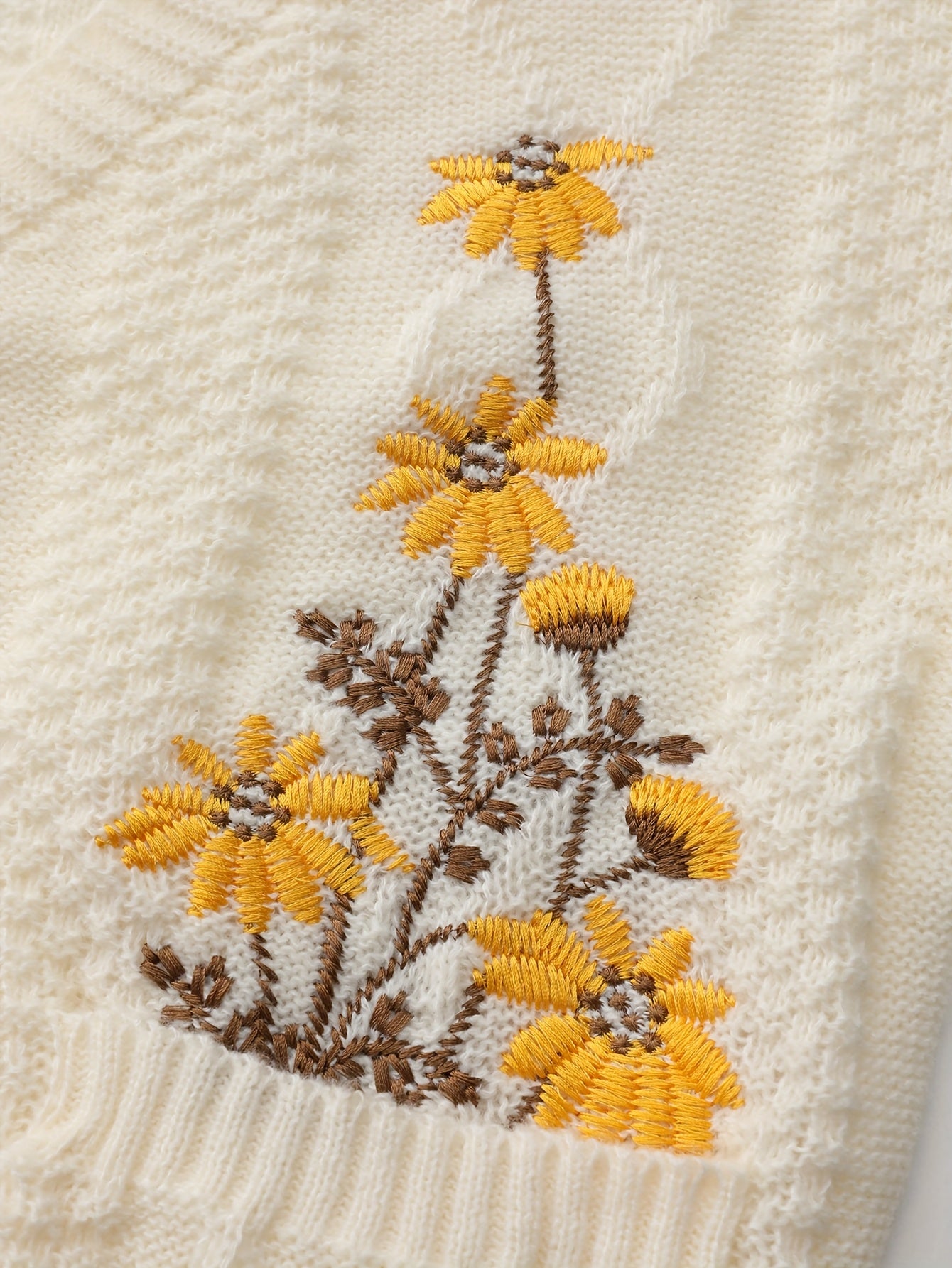 Women's Casual Floral Embroidered Cardigan - Long Sleeve,