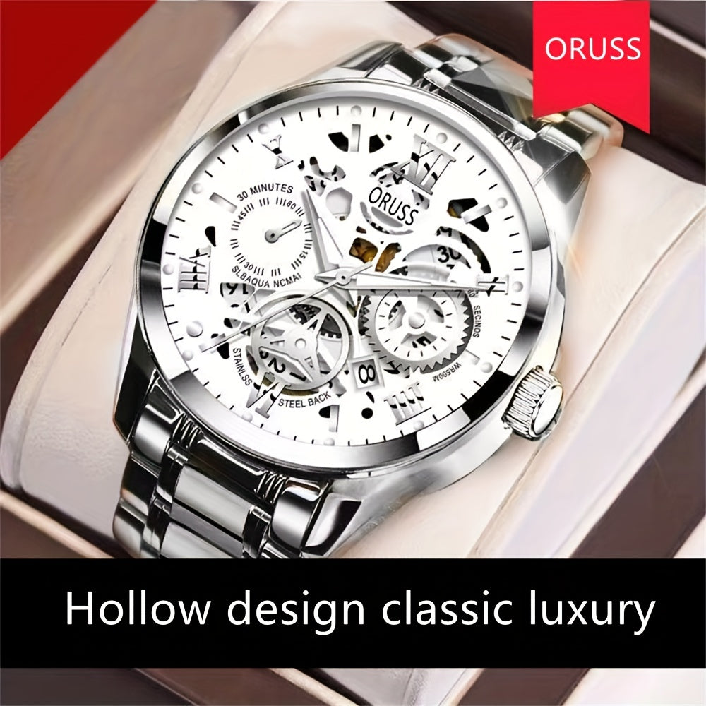 Elegant Quartz Men's Business Watch - Precision, Night Glow, Ideal Professional Gift, Durable & Stylish