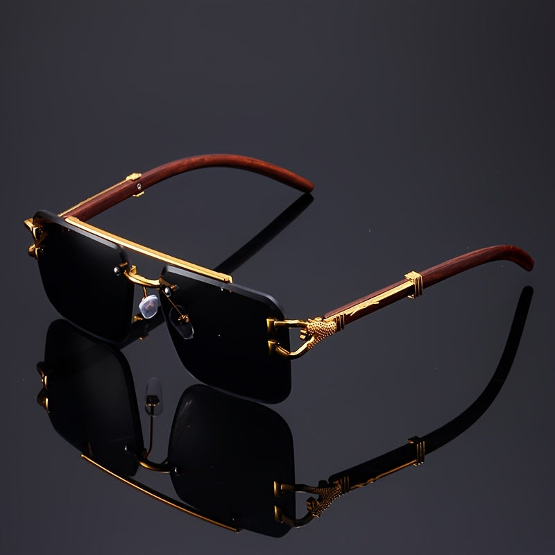 Luxury Leopard Pattern Frameless Glasses for Men and Women,
