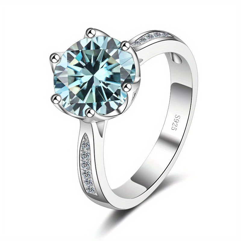 3ct Moissanite Ring 925 Sterling Silver Multi Colors To Choose High Quality Wedding Ring For Brides With Certificate And Gift Box