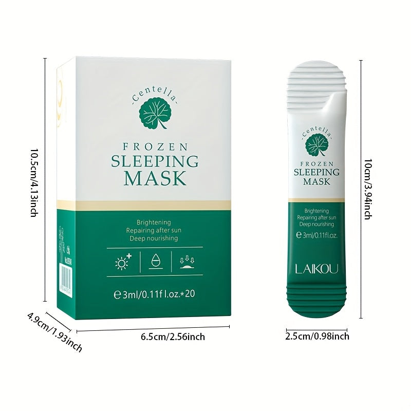 20pcs Centella Asiatica Moisturizing & Firming Sleeping Mask - Hydrating,