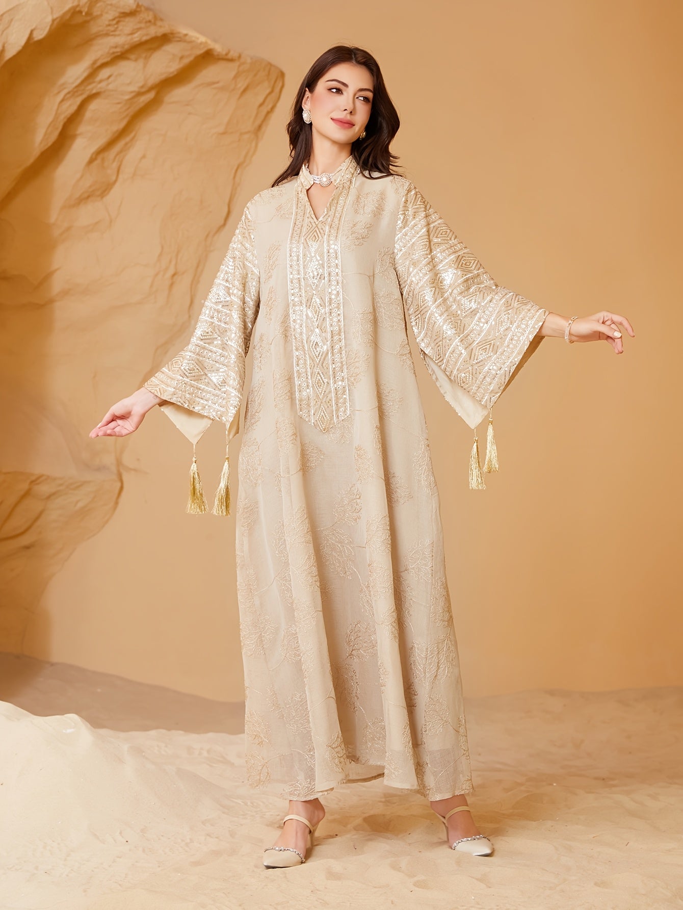 Women's Middle Eastern Jalabiya Abaya Dress ./MH