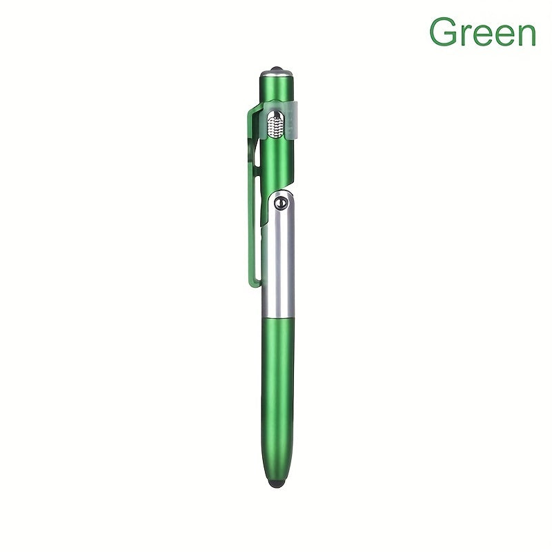 1pc Multi-function 4-in-1 Foldable Ballpoint Pen Stylus (Flashlight + Support) For Tablet Cellphone Gift For Birthday/Easter/President's Day