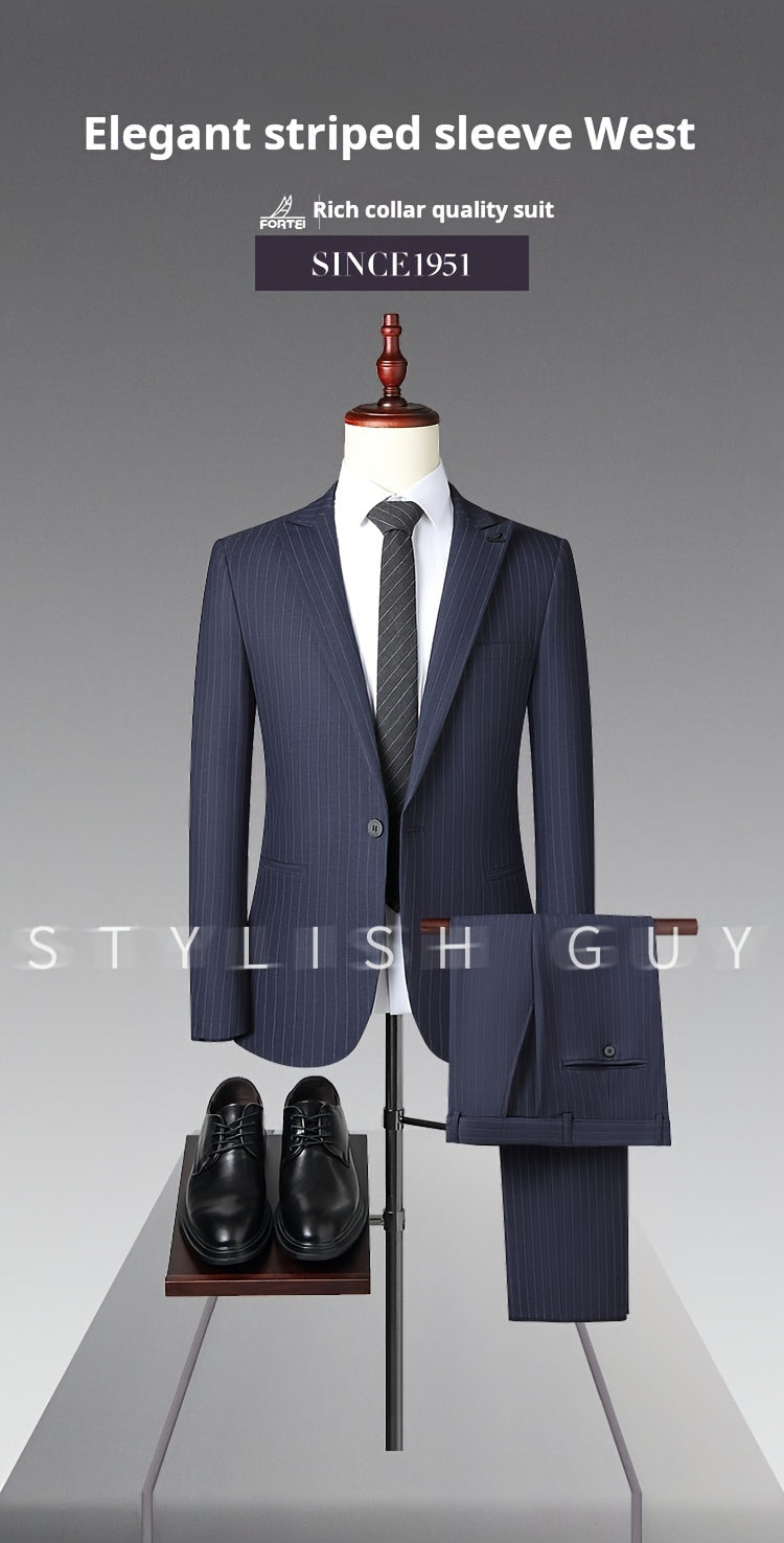 Men's 2-pack Co Ord Set Of Striped Dress Suit.