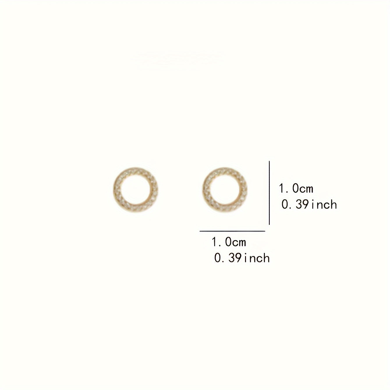 Tiny Hollow Round Design Stud Earrings Alloy Jewelry Embellished With Rhinestones Elegant Simple Style For Women Daily Wear