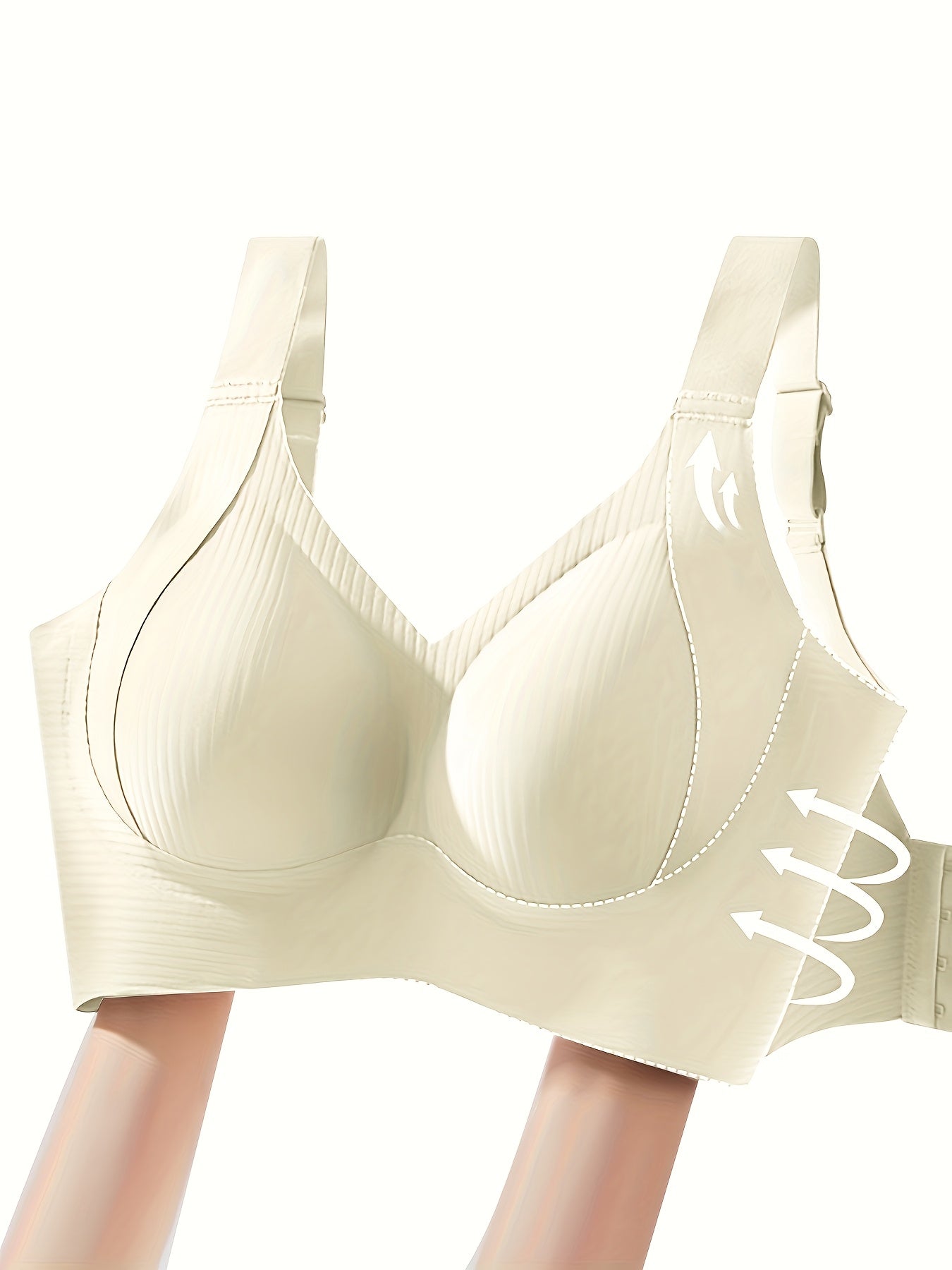 1pc Seamless Wireless Bra, Elegant Solid Color, Breathable & Comfort./MH