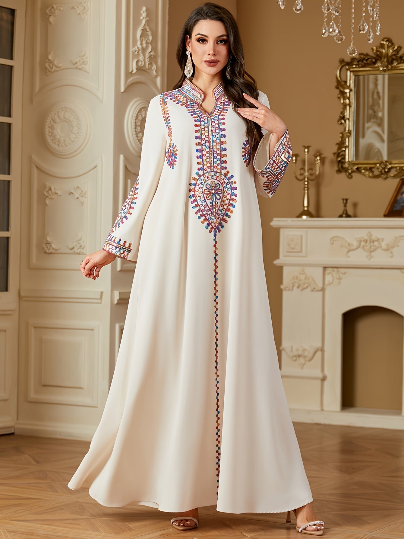 Elegant Long Sleeve Maxi Dress ./MH