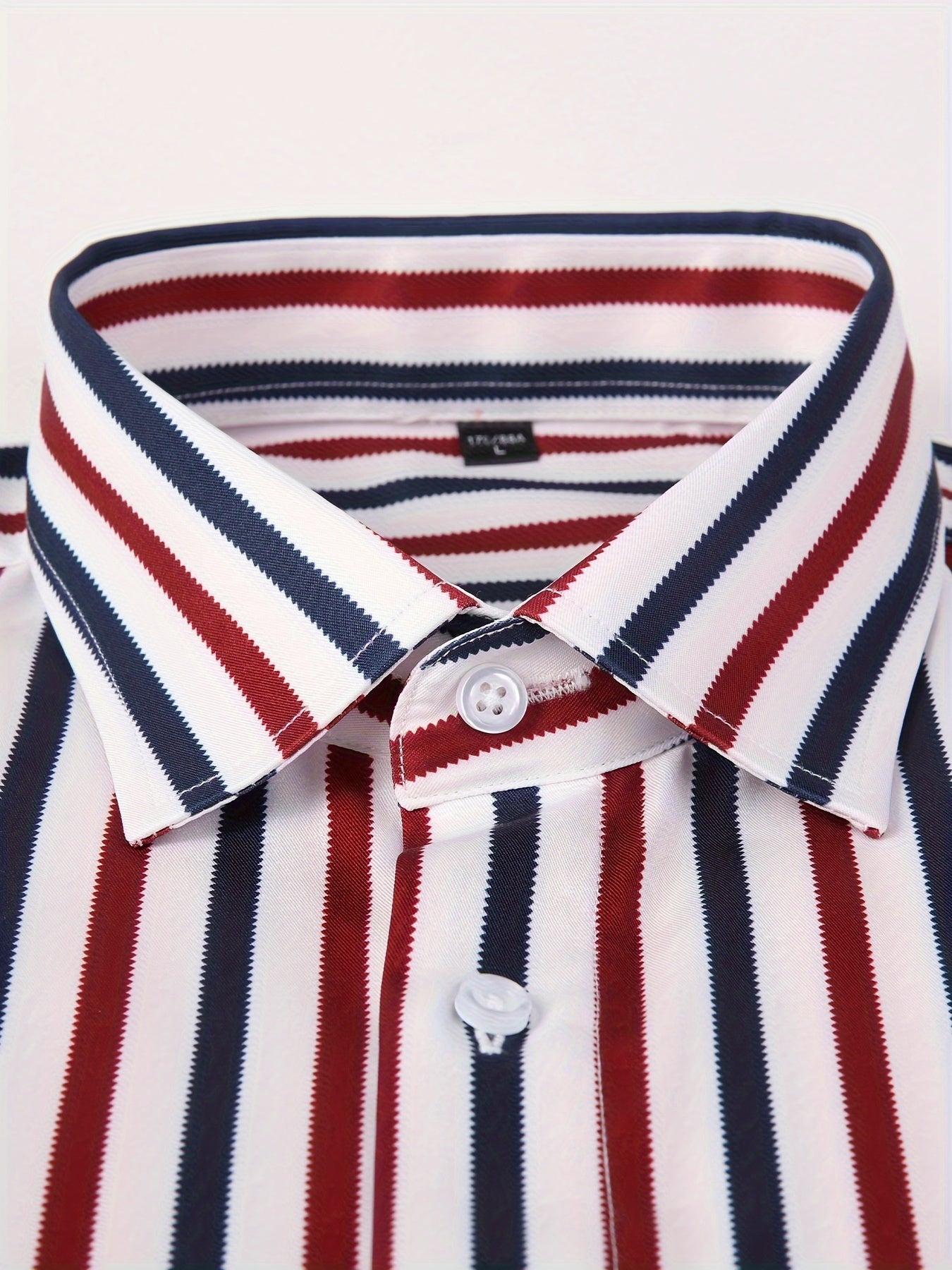 Men's Striped Lapel Collar Design Dress Shirts,