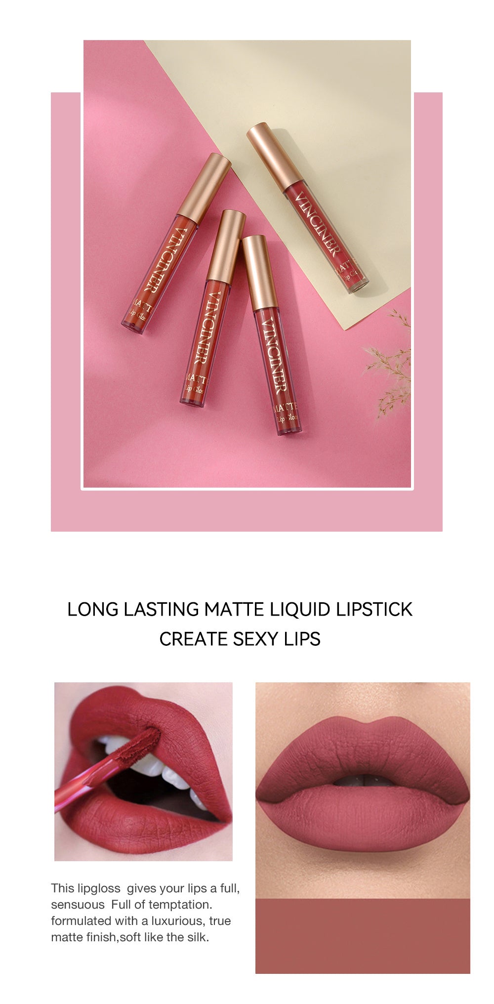 12 colors Matte Velvet Lip Glaze - Long Lasting, Waterproof, Non-Sticky.