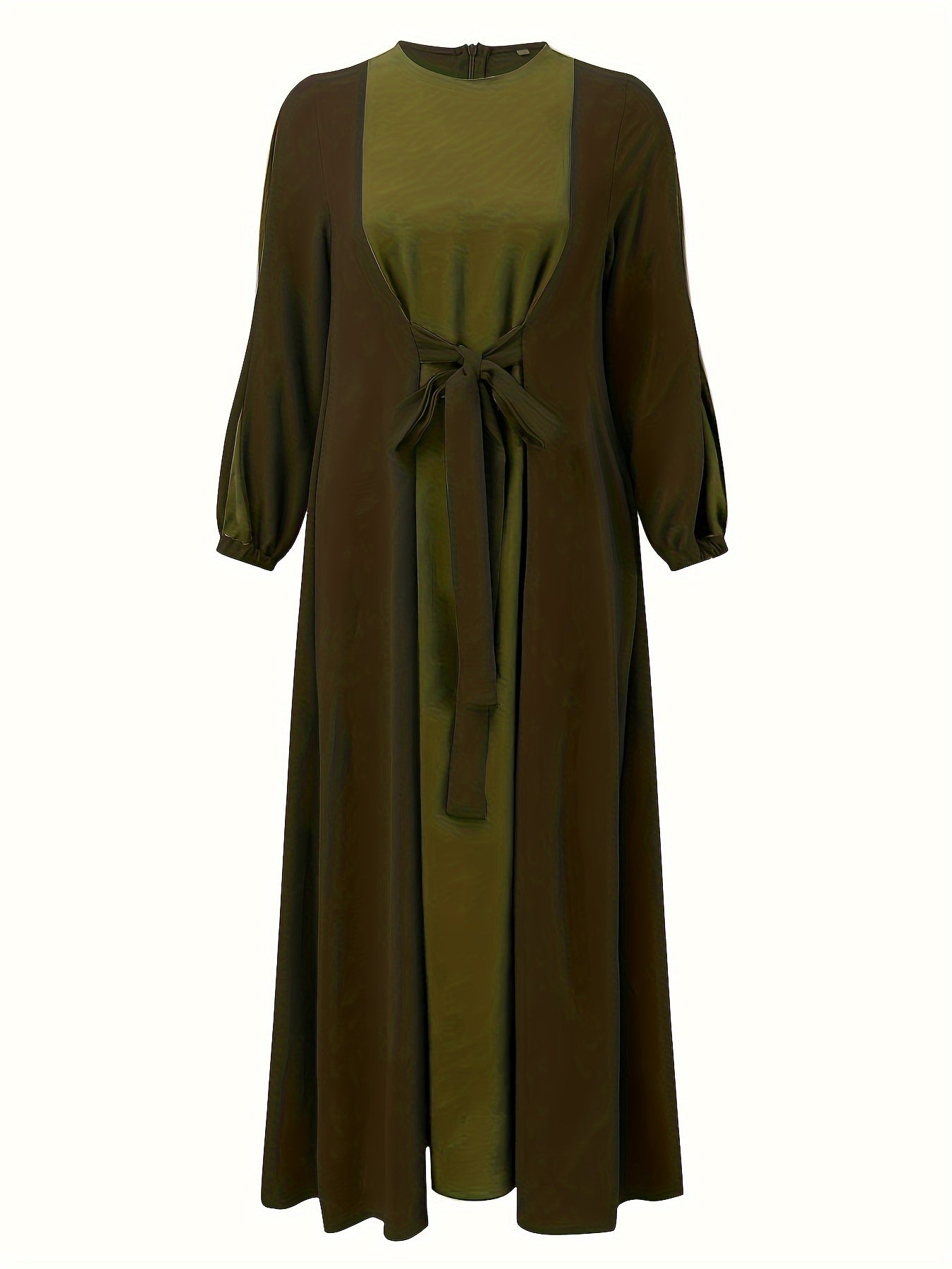 Color Block Tie Front Kaftan Dress, women fashion'/MH