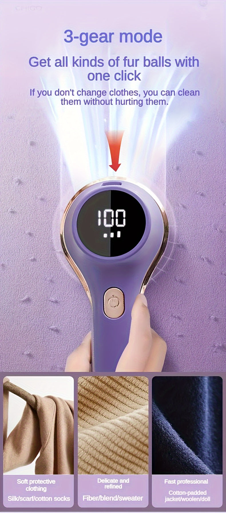 1set, Fabric Shaver, Electric Lint Remover, USB Rechargeable Sweater .