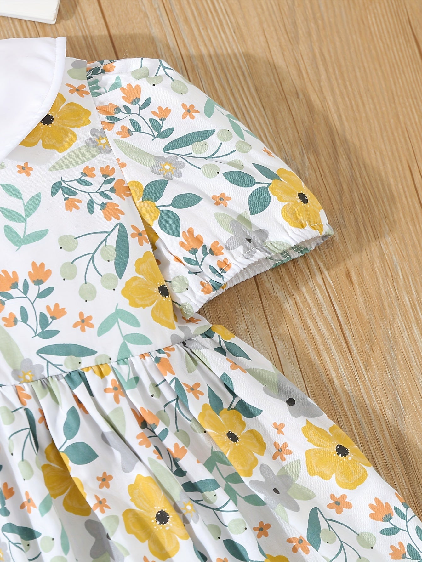 Summer Outfit Set For Kids, Includes Cute Floral Print Dress.