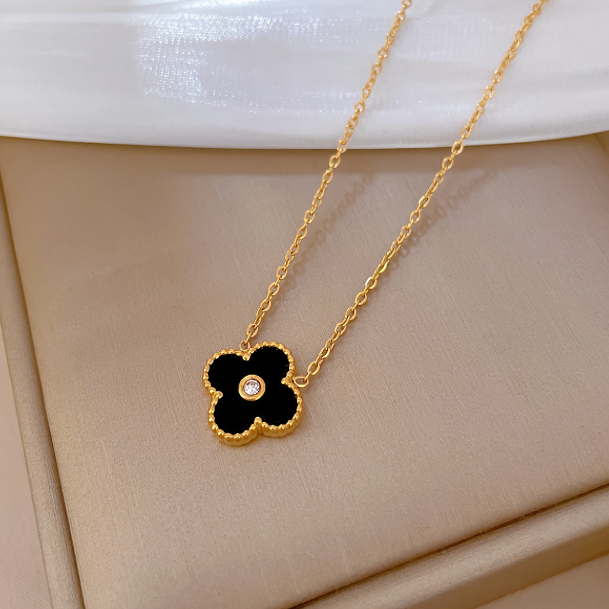Elegant 18K Gold Plated Titanium Pendant Necklace