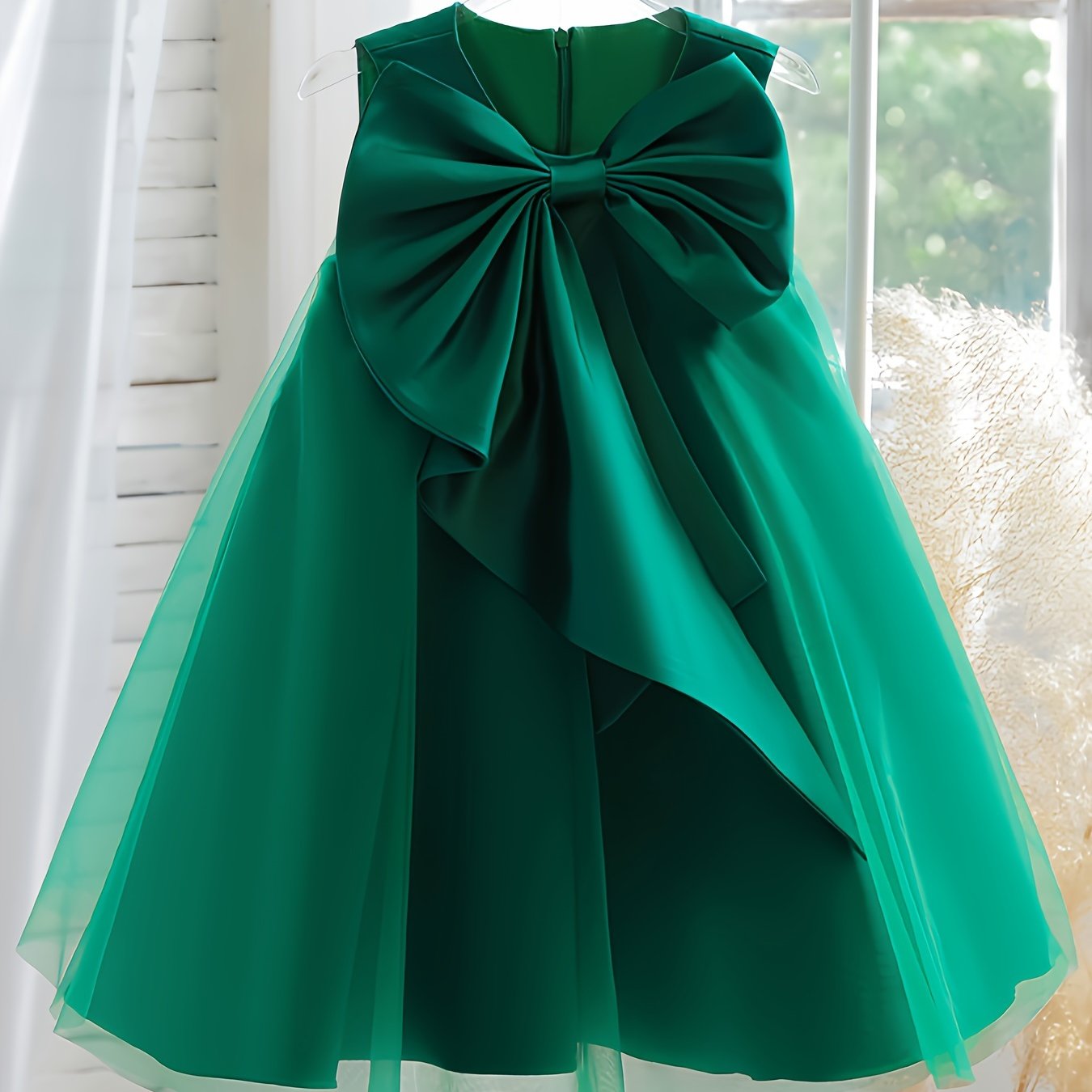 Girls Adorable Big Bow Princess Dress Birthday Party One Year Birthday Gift For Kids