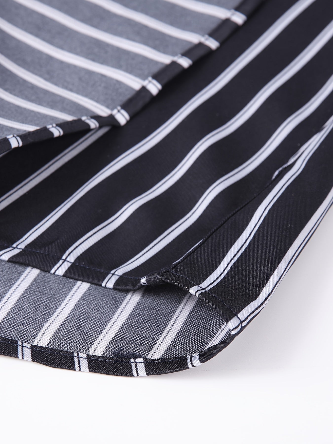 Men's Striped Lapel Collar Design Dress Shirts,