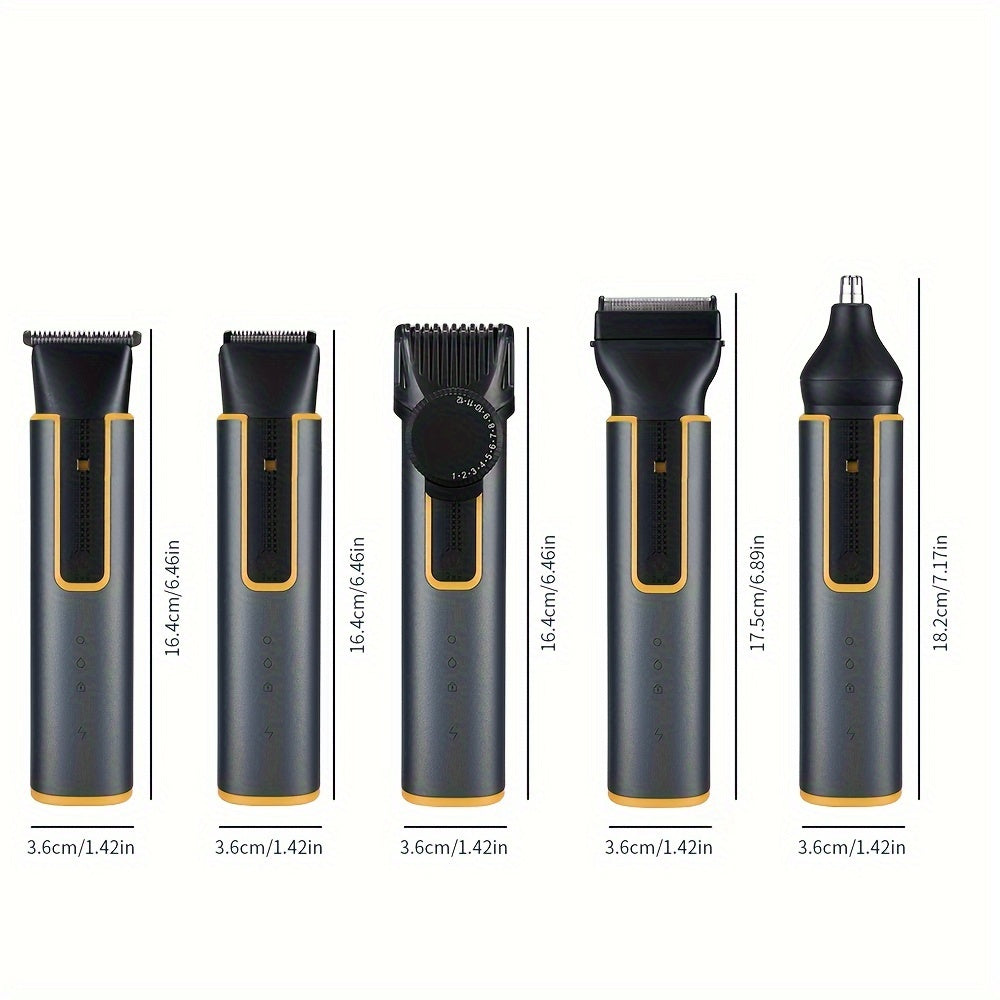 Professional 5 In 1 Hair Trimmer For Men Cordless Barber Clippers Rechargeable Hair Cutting Grooming Kit Beard Trimmer For Men Father's Day Gift