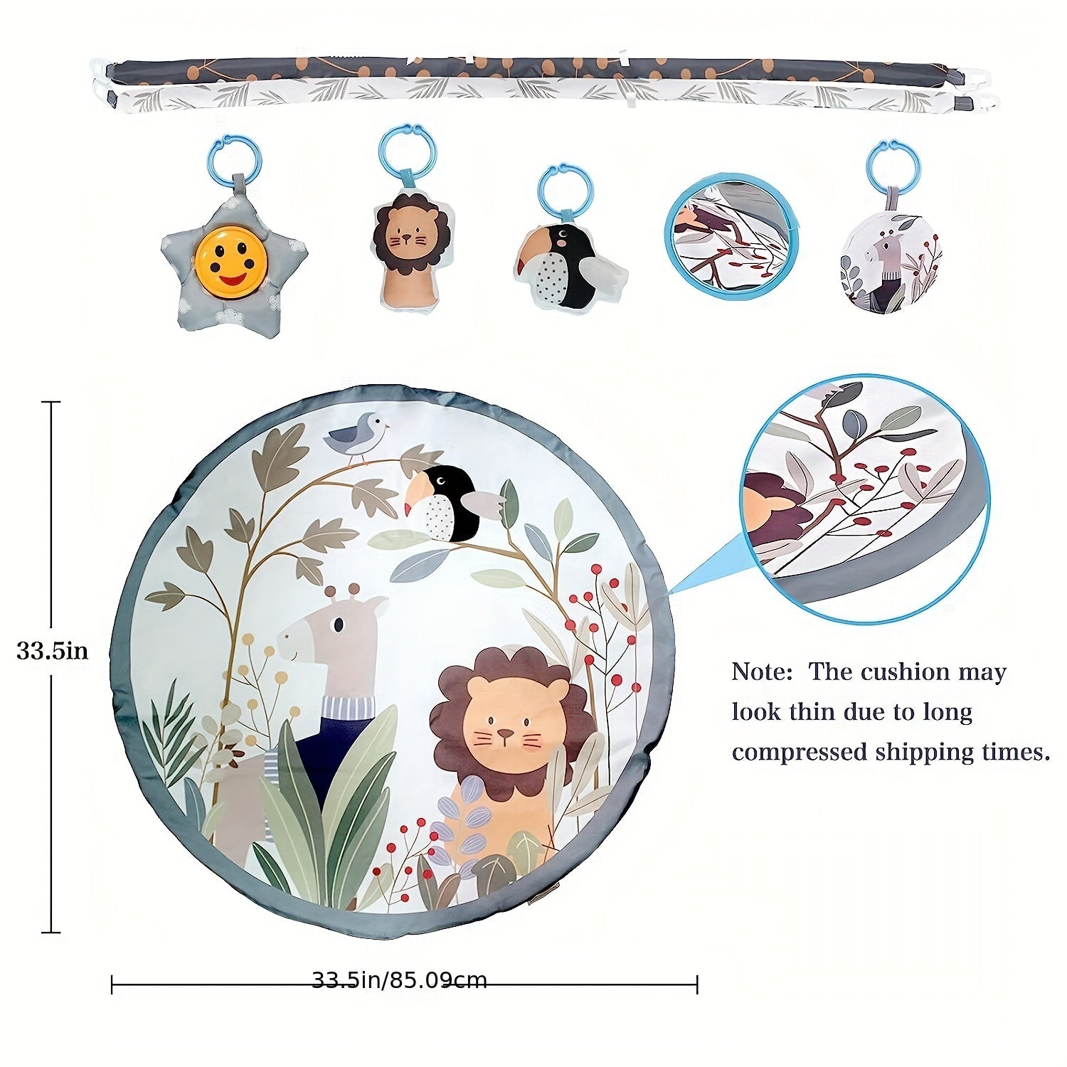 Cartoon Baby Gym Play Mat With Music And Play Gym - Perfect For Cognitive Development, Stimulating Play, Exercise, And Learning Christmas, Halloween, Thanksgiving Day Gift Easter Gift