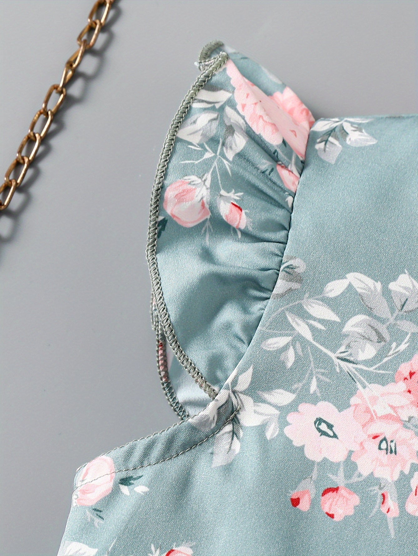 Toddler Girls Flowers Graphic Flutter Sleeve Belted Rompers Wide.