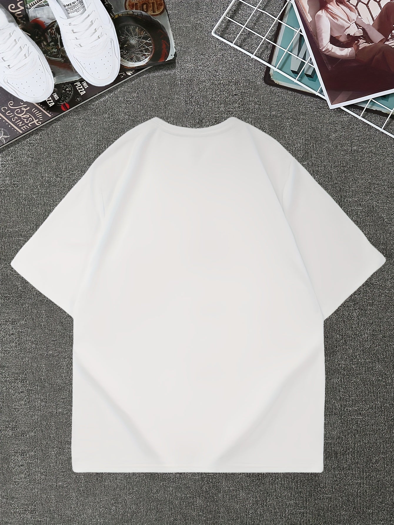 Men's Graphic Design Crew Neck T-shirt, Casual Comfy Tees T-shirts .