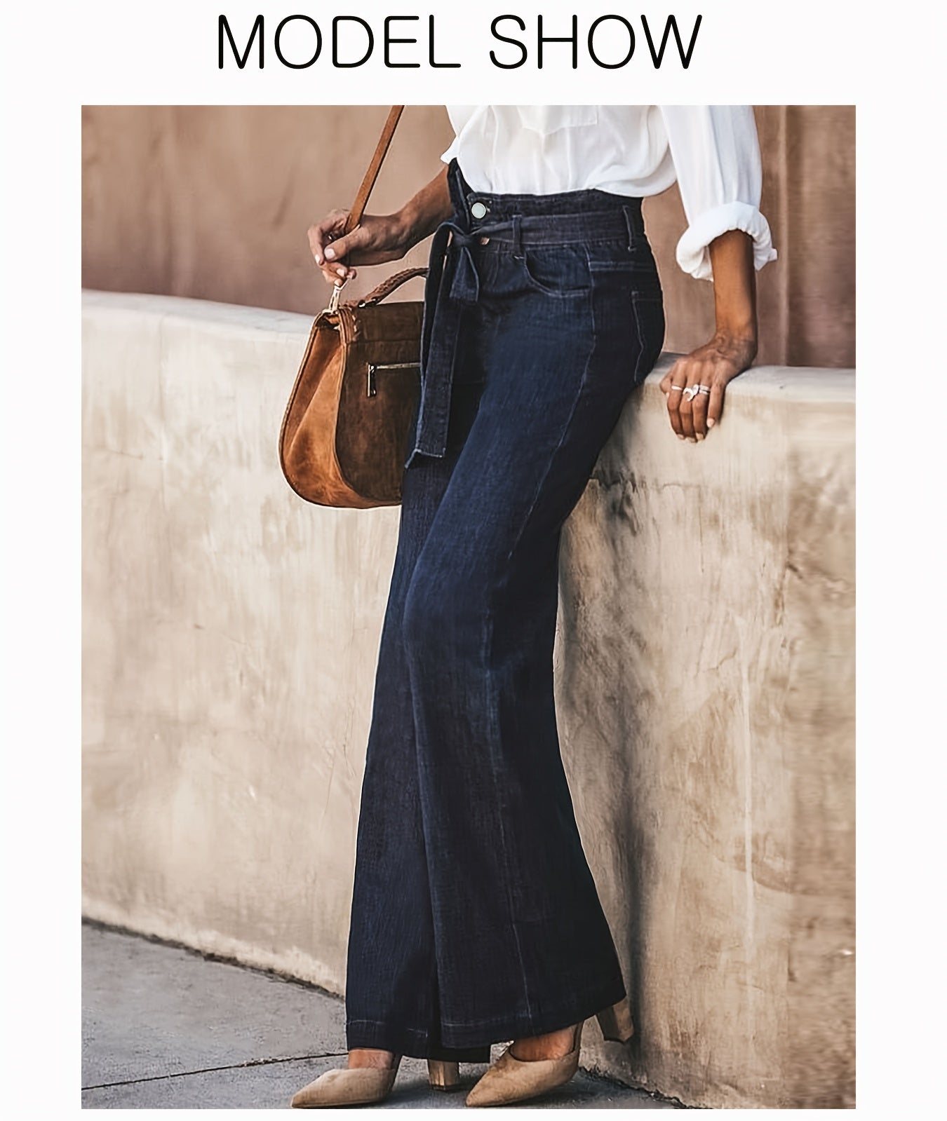 Women'S Stretch High-Waisted Wide-Leg Jeans - ./MH