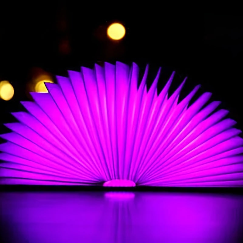 Five-color Wood Book Lamp Night Light Flip Book Lamp Bedroom Bedside Sleep .