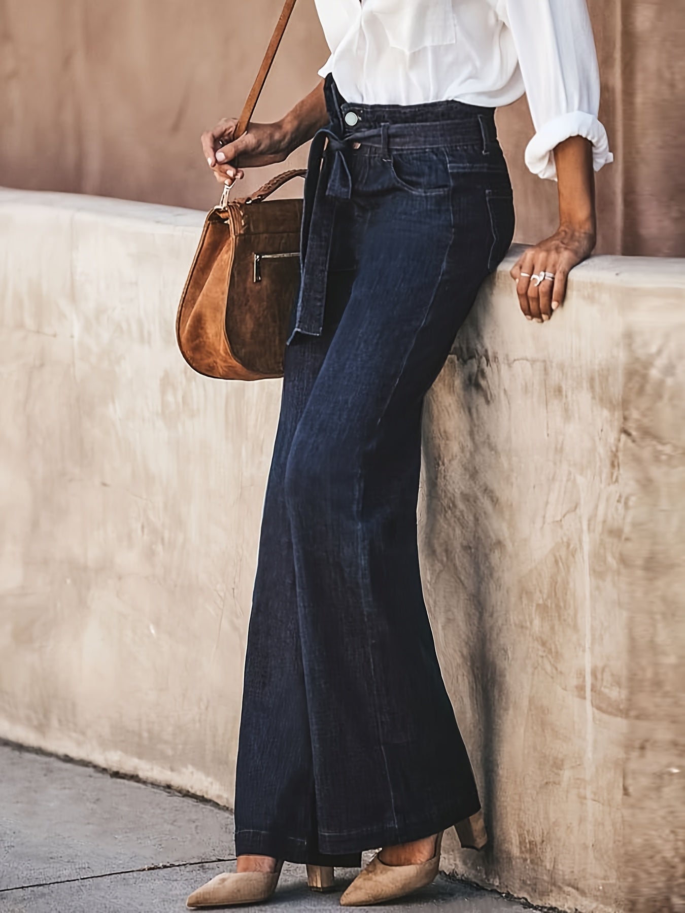 Women'S Stretch High-Waisted Wide-Leg Jeans - ./MH