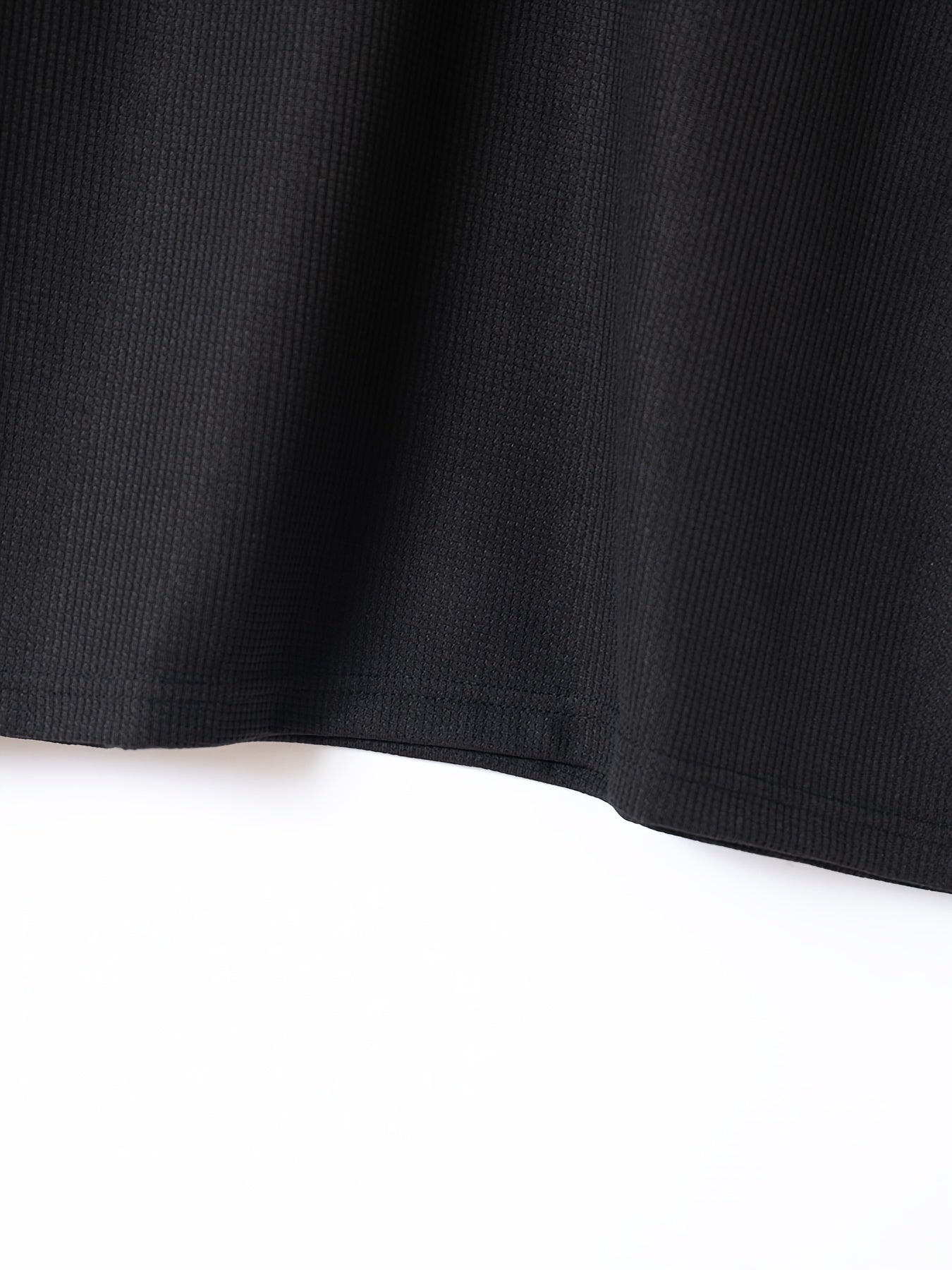 Men's Solid Waffle Stand Collar Short Sleeve Golf Shirts,