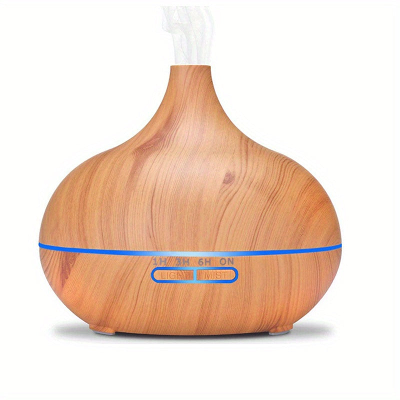 1pc Aroma Diffuser Essential Oil Large Room Office 550ml Wood Color USB Charge Essential Oil Diffusers Cool Mist Humidifier Super Quiet Ambient 7 Color LED Light Waterless Auto Off Aromatherapy Diffuser For Home Bedroom Gift