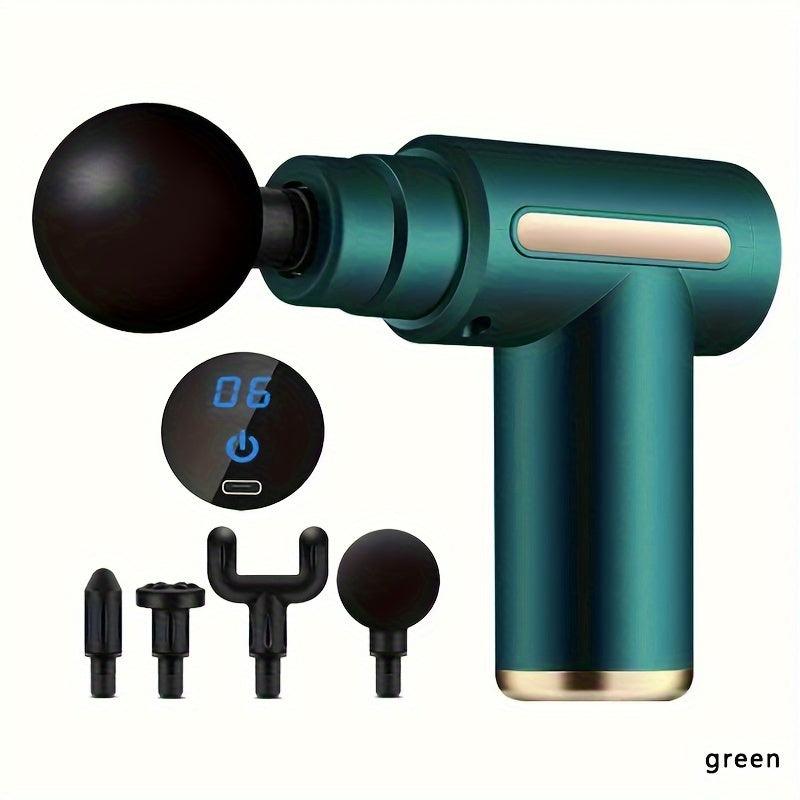 1pc Massage Gun, Deep Tissue Muscle Handheld Impact Massager, Suitable For Body, Back, And Neck Massage Relaxation, Ultra Compact And Elegant Design, High Torque Power Supply, Father's Day Gift For Dad