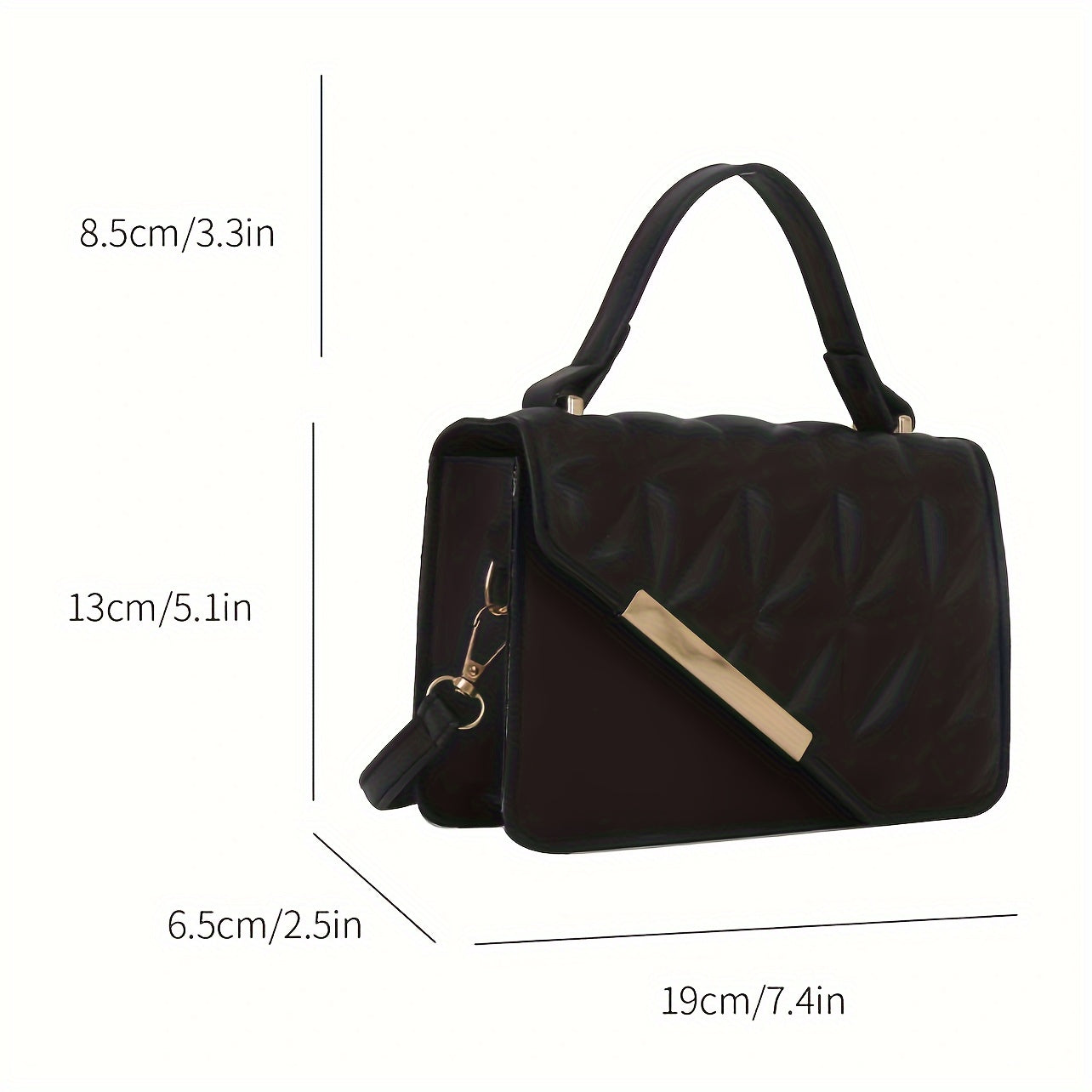 1pc, Chic Mini Quilted Square Handbag,