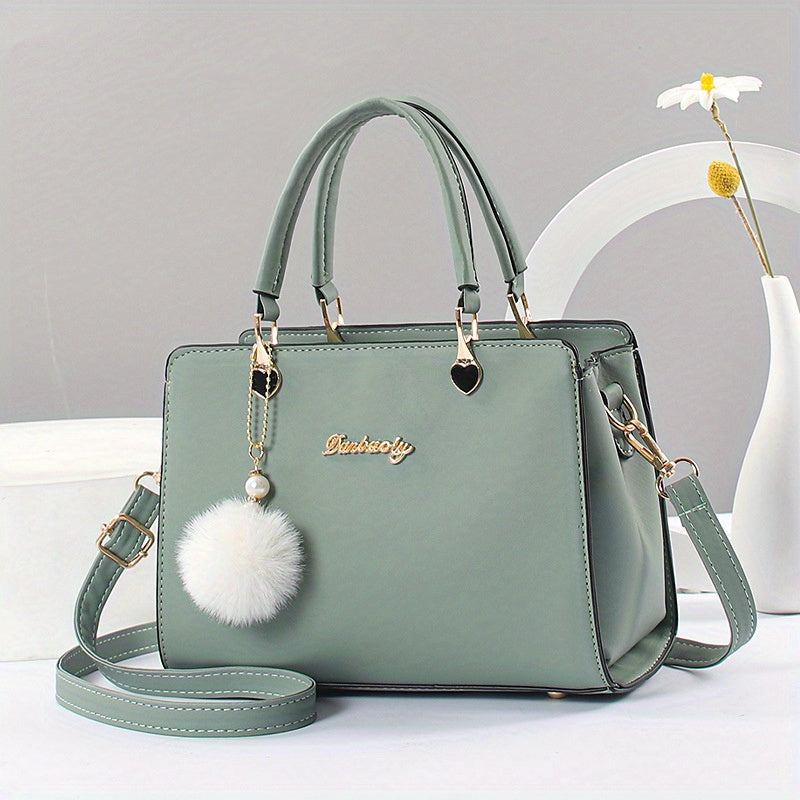 Fashion Solid Color Handbag,