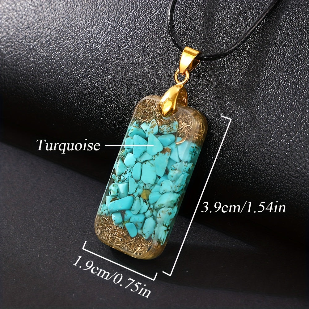 1pc Stone Orgone Energy Pendant Necklace For Men,