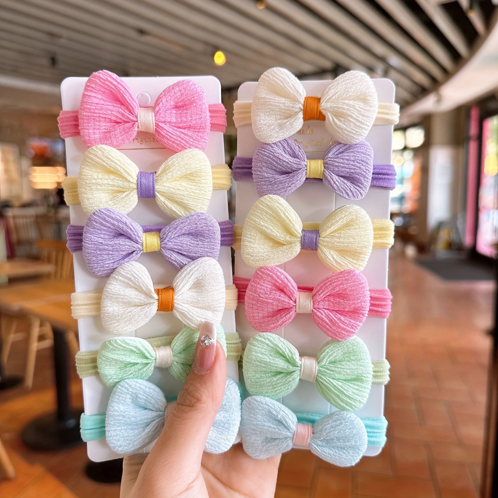 6/8/12/20pcs New Cute Sweet Flower Bow Girls Women Elastic Hair Bands Hair Ties Princess Hair Accessories Headwear