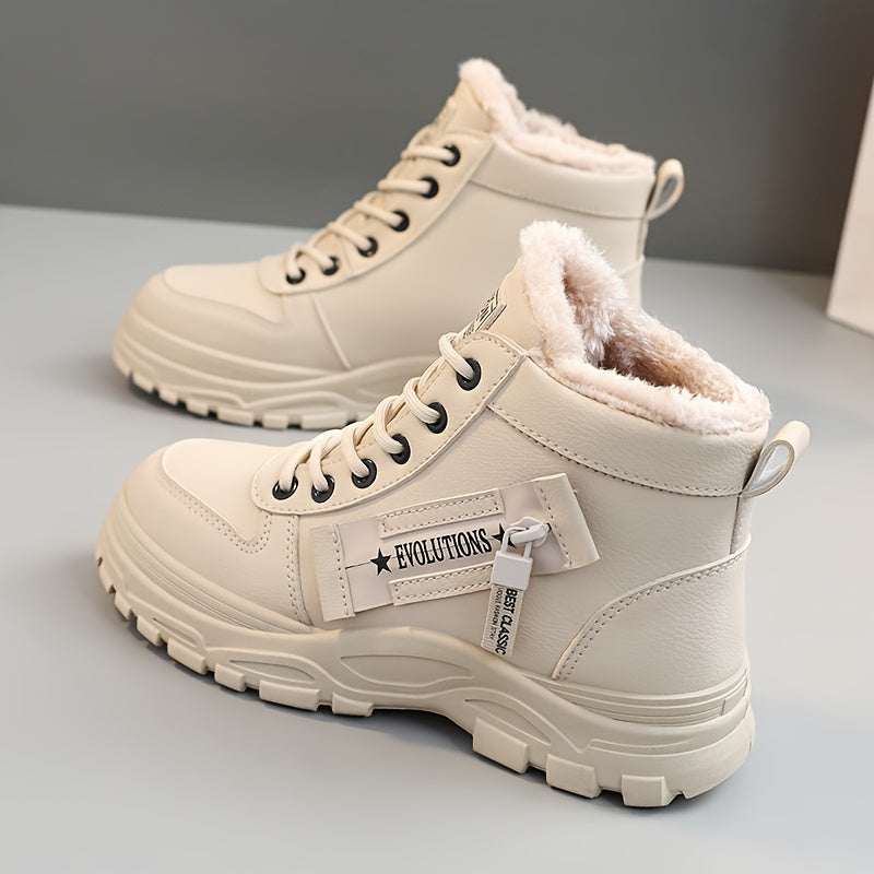 Women'S Winter High-Top Boots - Warm Fleece-Lined Ankle Boots.